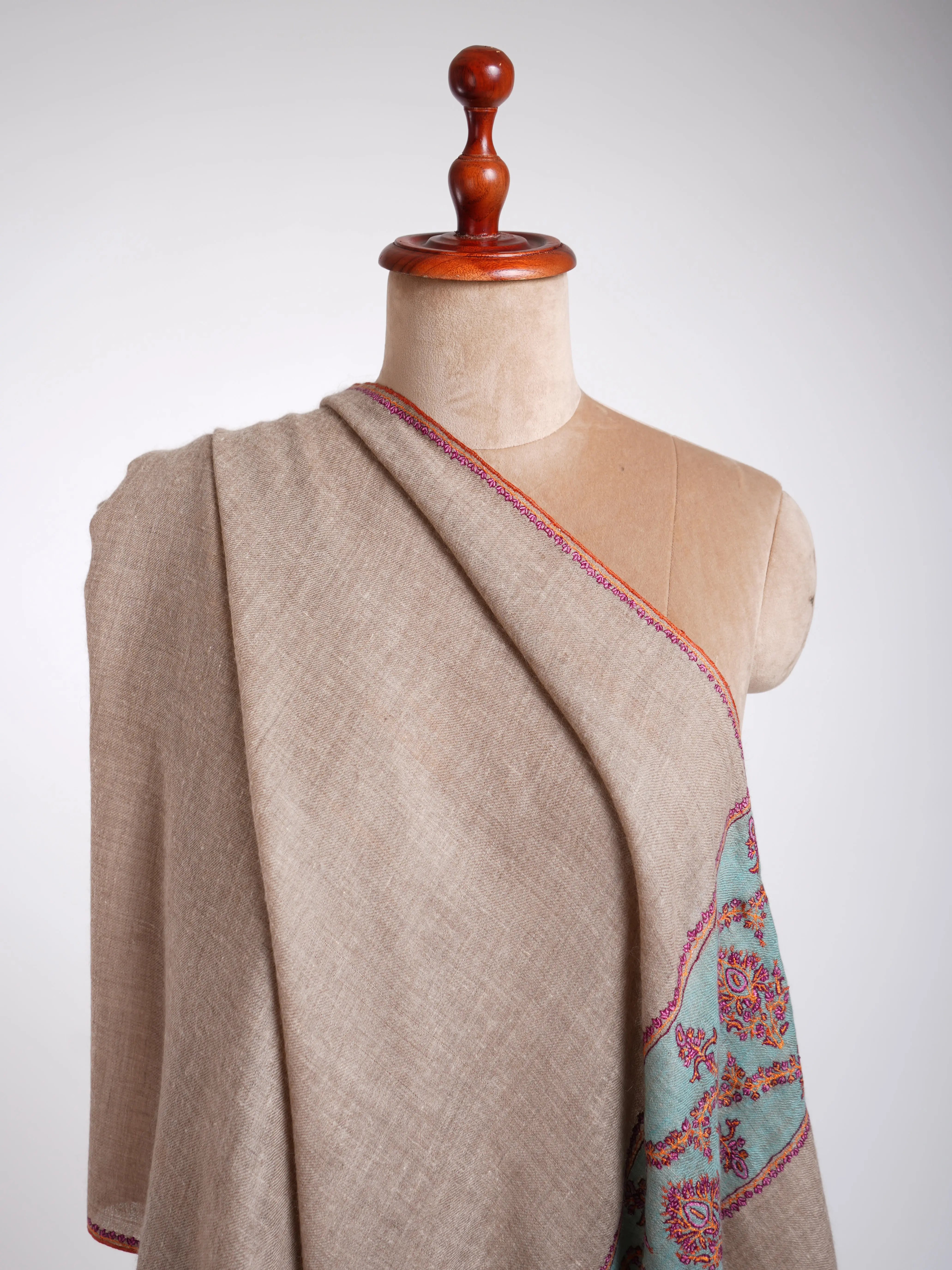 Handmade Palladar Authentic Pashmina Scarf Shahkaar