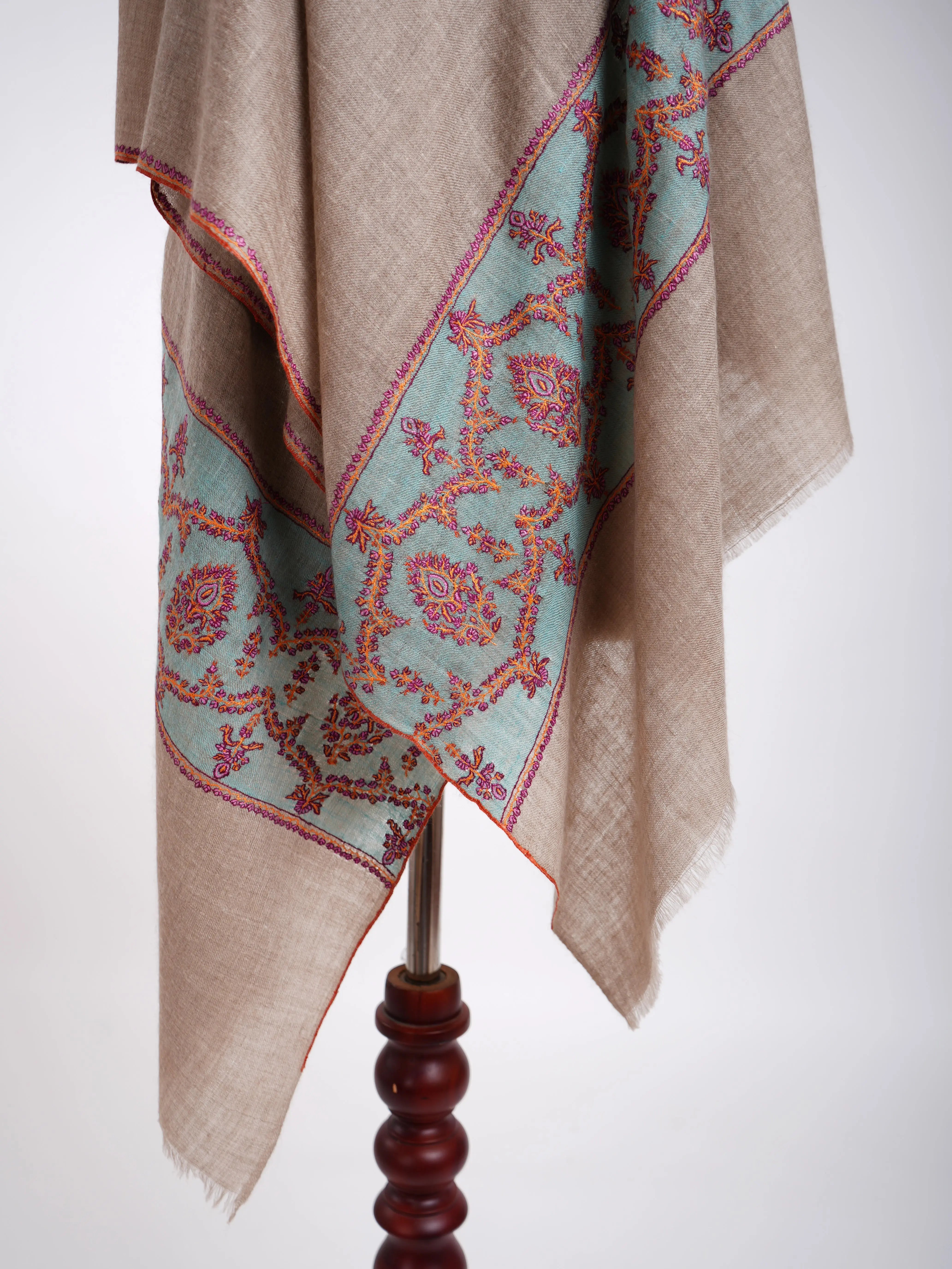Handmade Palladar Authentic Pashmina Scarf Shahkaar