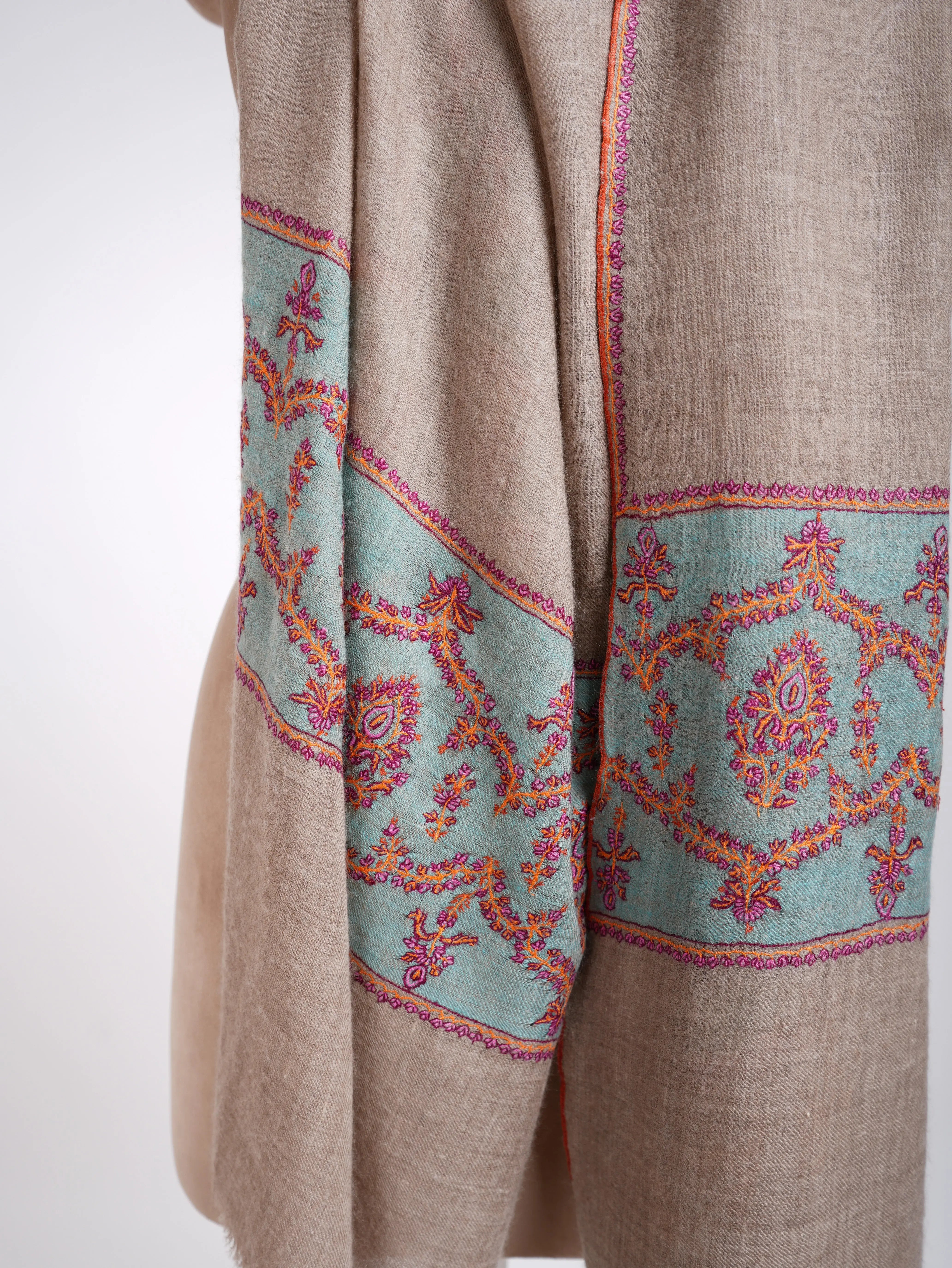 Handmade Palladar Authentic Pashmina Scarf Shahkaar