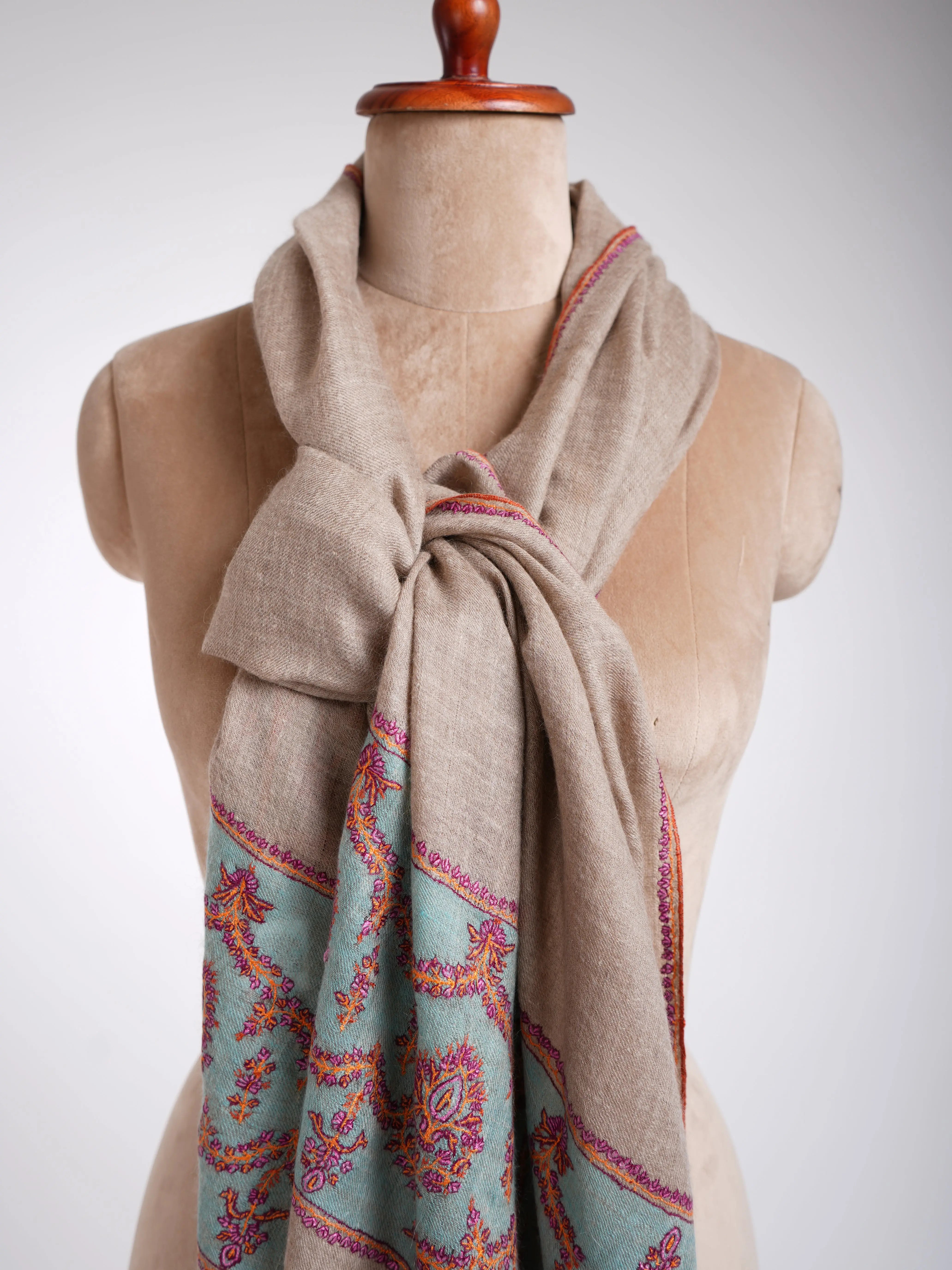 Handmade Palladar Authentic Pashmina Scarf Shahkaar