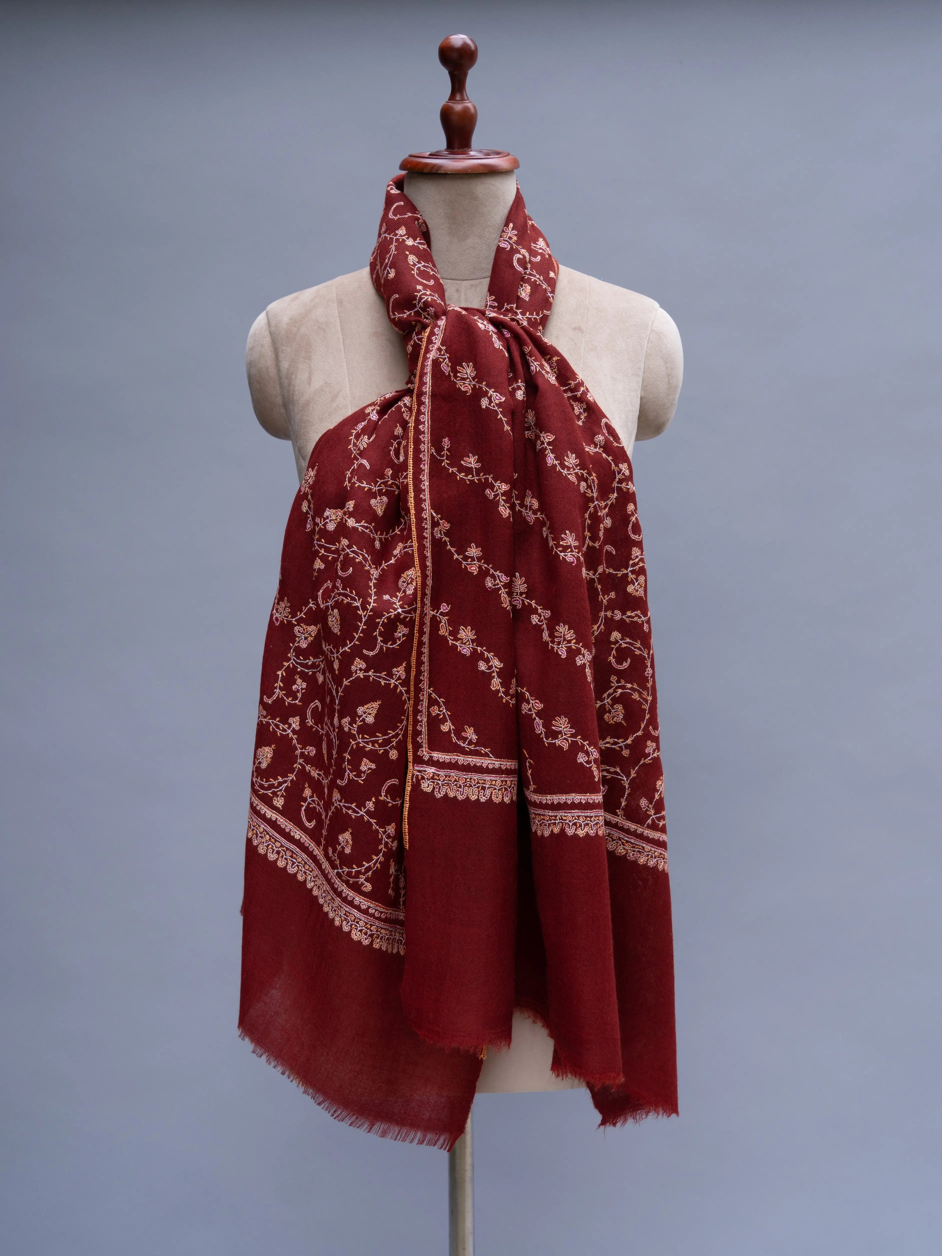 Handmade Sozni Embroidered Bridal Cashmere Wrap Shahkaar