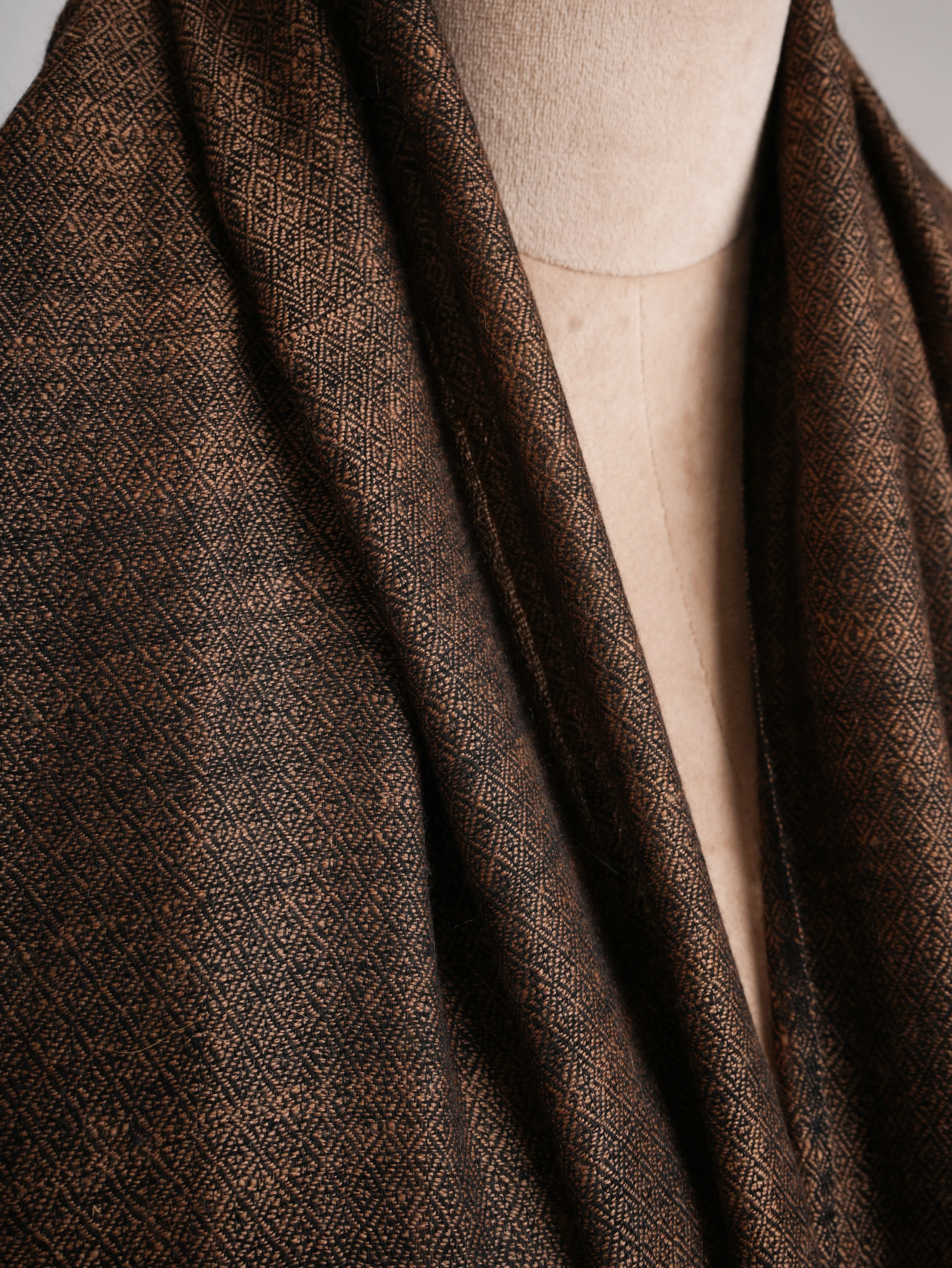 Handwoven Diamond Weave Indian Cashmere Scarf Shahkaar