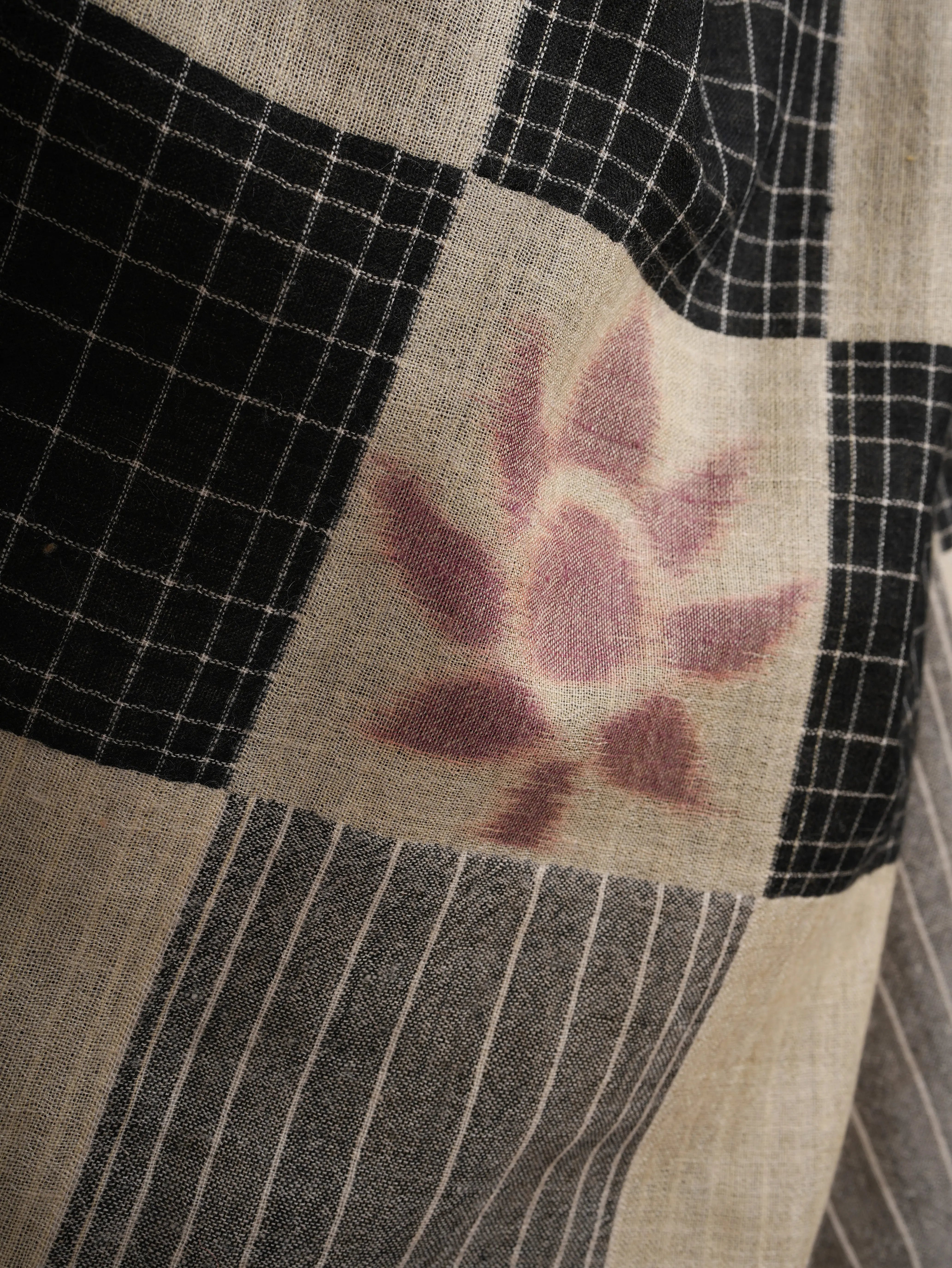 Handwoven Dorukha Dualshade Ikat Indian Shawl Shahkaar