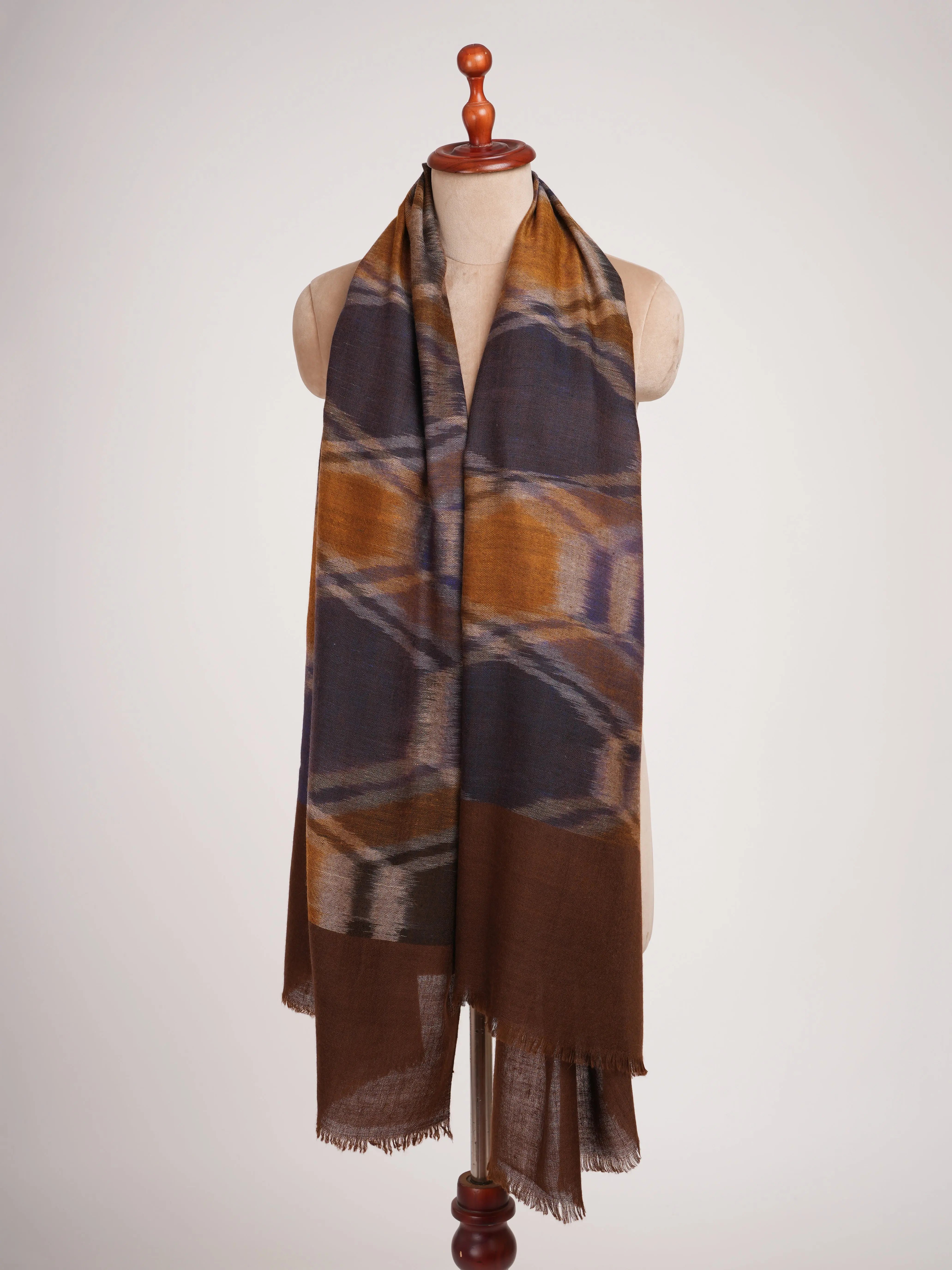 Handwoven Ikat Corporate Baddie Pashmina Neck Wrap Shahkaar