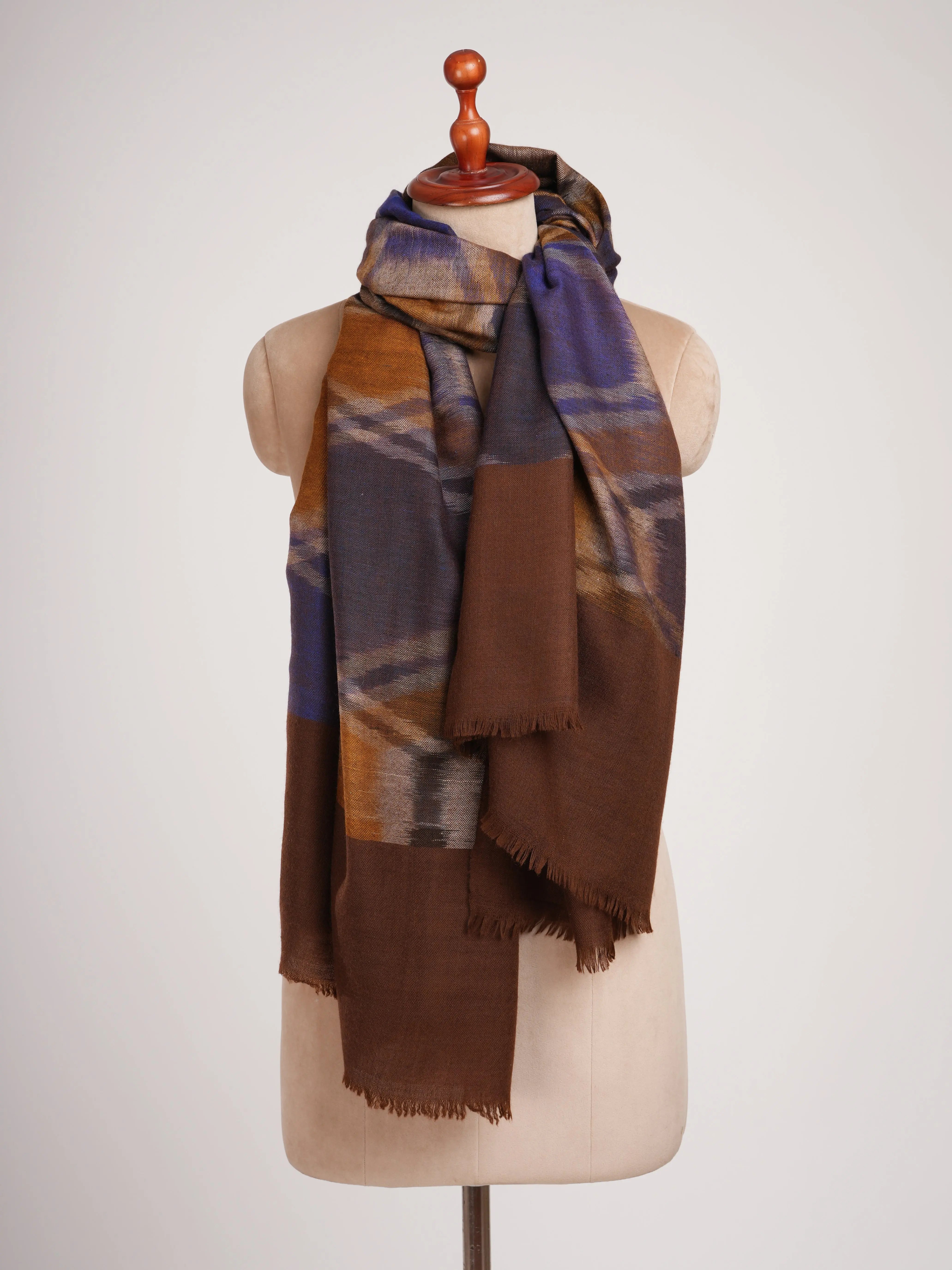 Handwoven Ikat Corporate Baddie Pashmina Neck Wrap Shahkaar