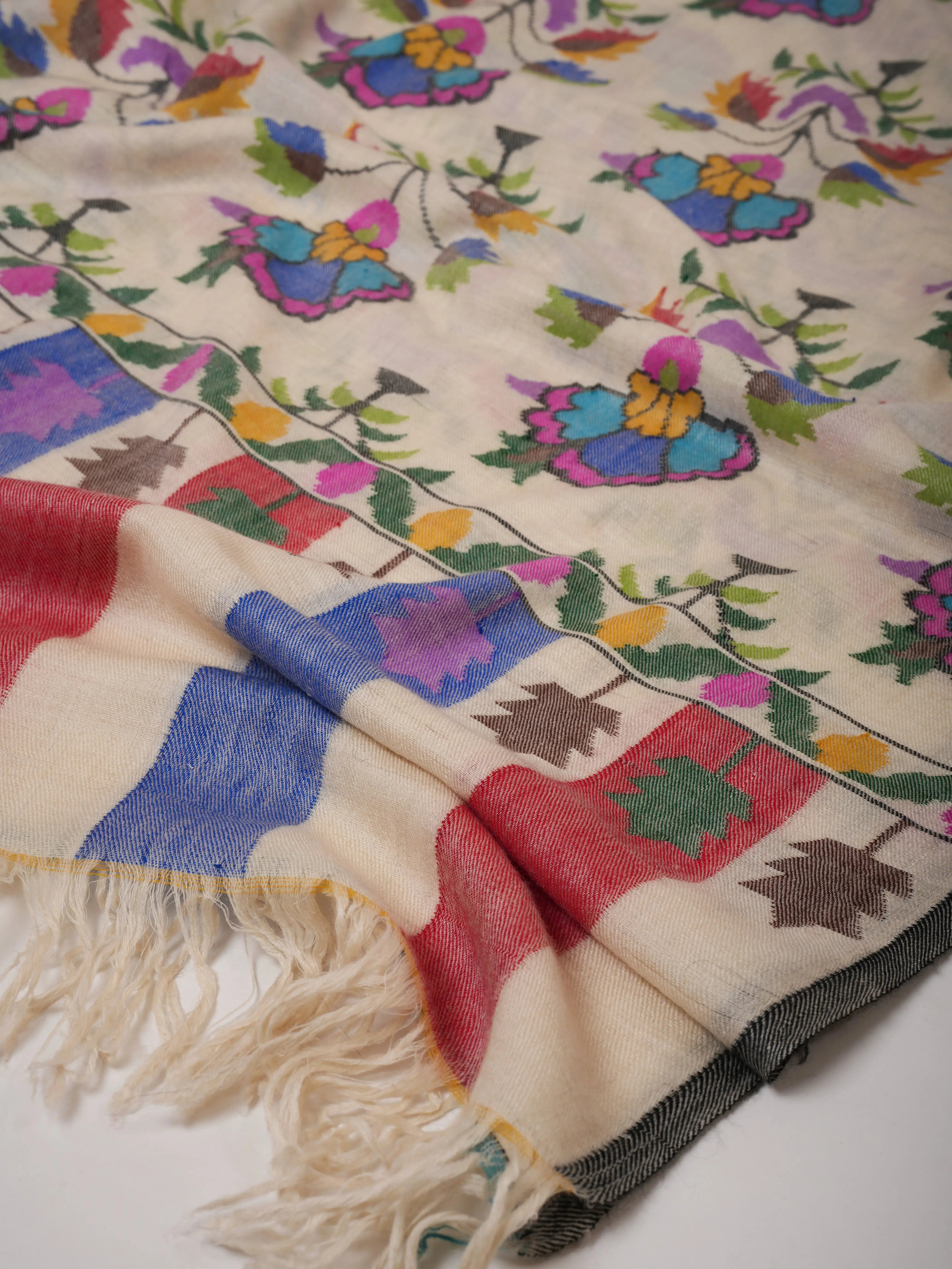Handwoven Kani Pashmina Shawl with Buteh Motif | Authentic Kashmiri Wool Wrap Shahkaar