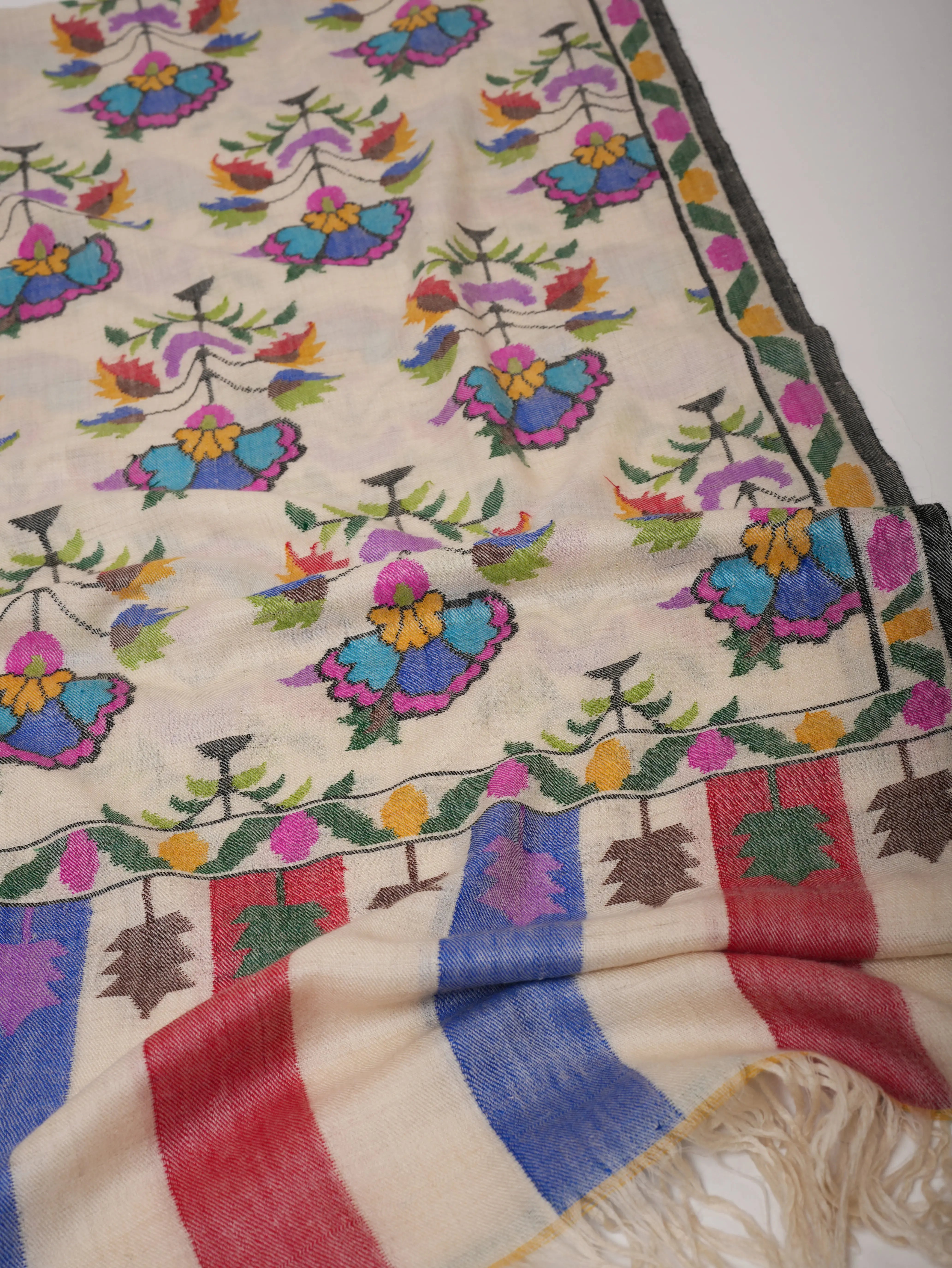 Handwoven Kani Pashmina Shawl with Buteh Motif | Authentic Kashmiri Wool Wrap Shahkaar