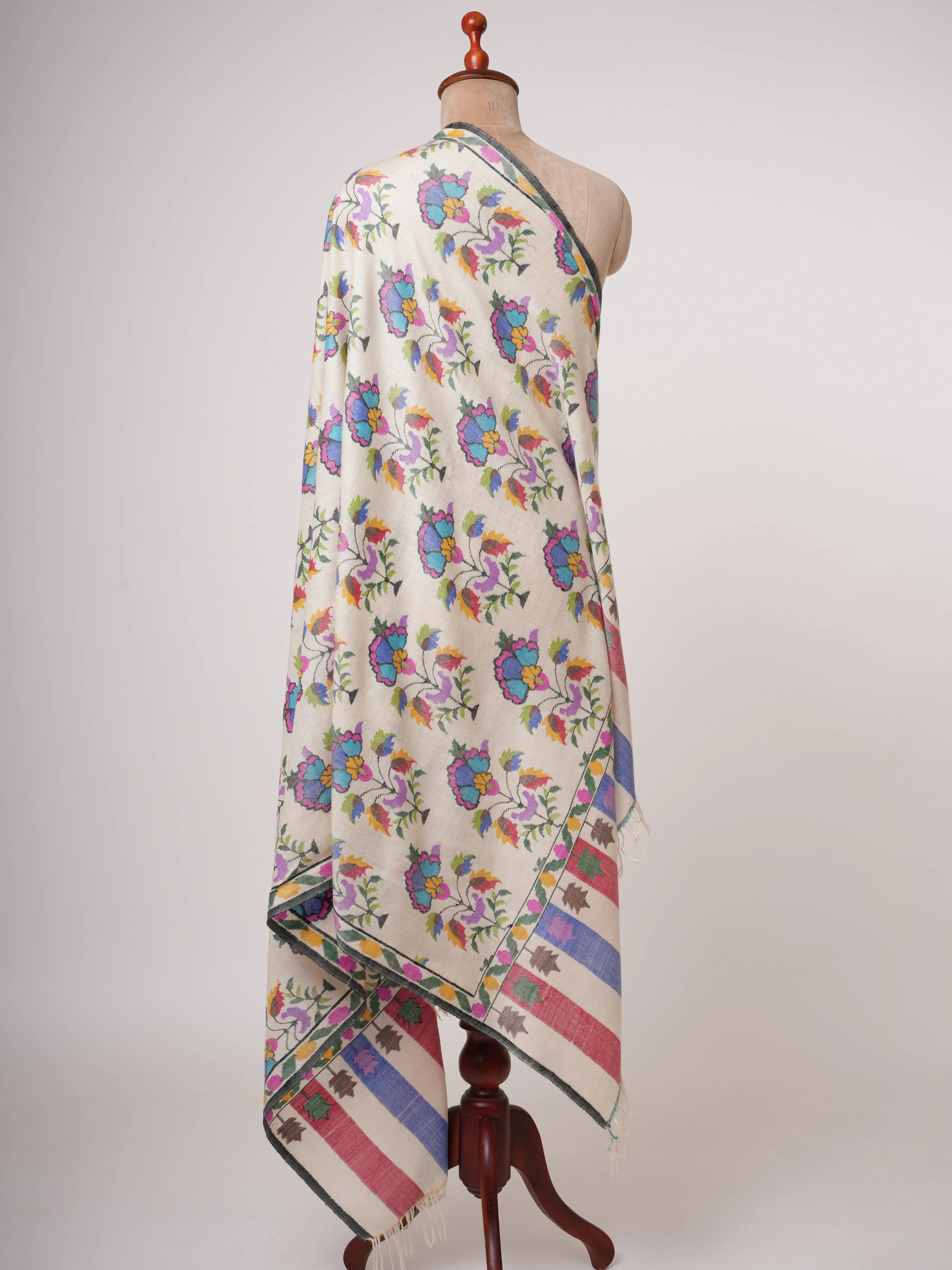 Handwoven Kani Pashmina Shawl with Buteh Motif | Authentic Kashmiri Wool Wrap Shahkaar