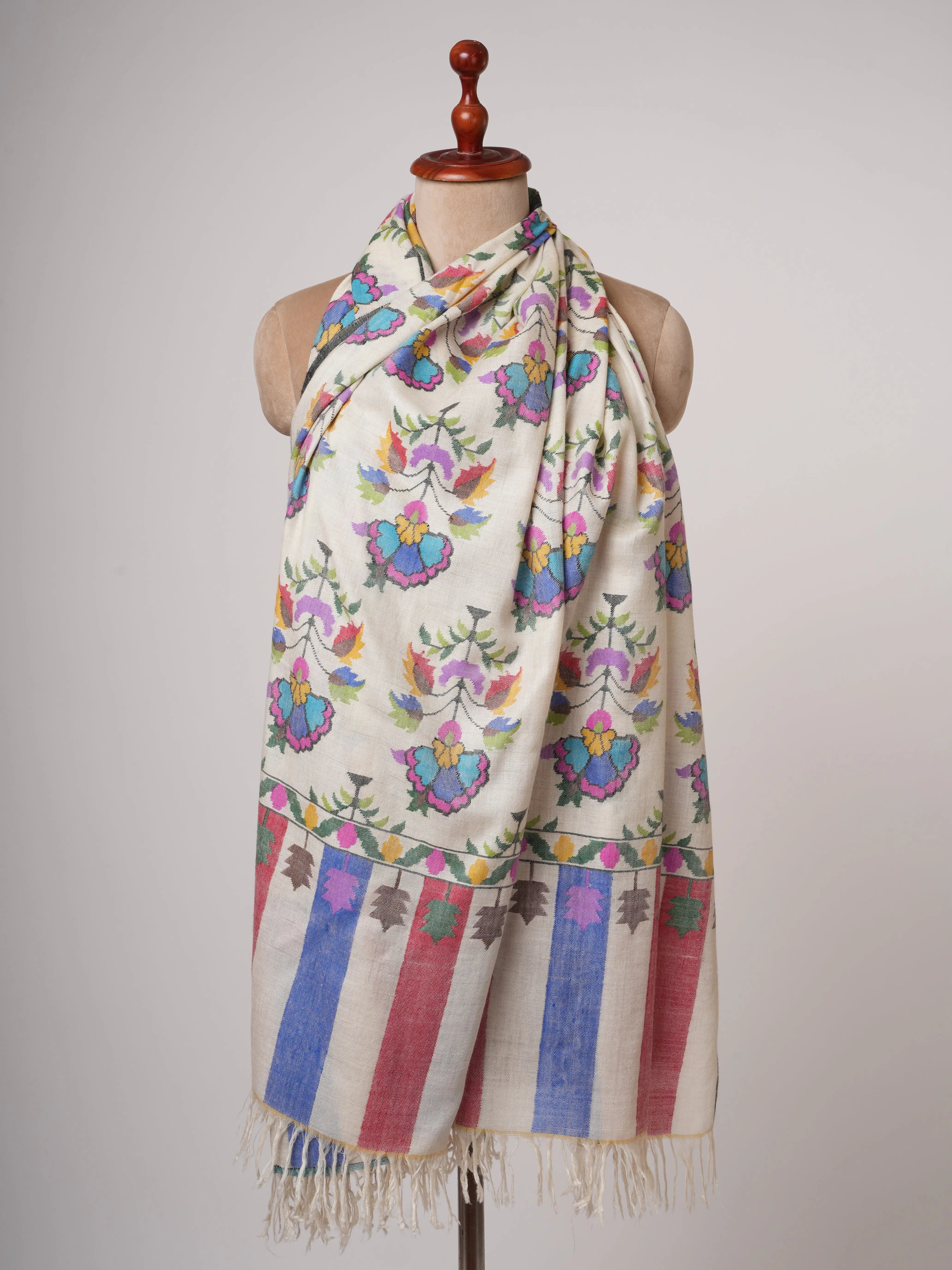 Handwoven Kani Pashmina Shawl with Buteh Motif | Authentic Kashmiri Wool Wrap Shahkaar
