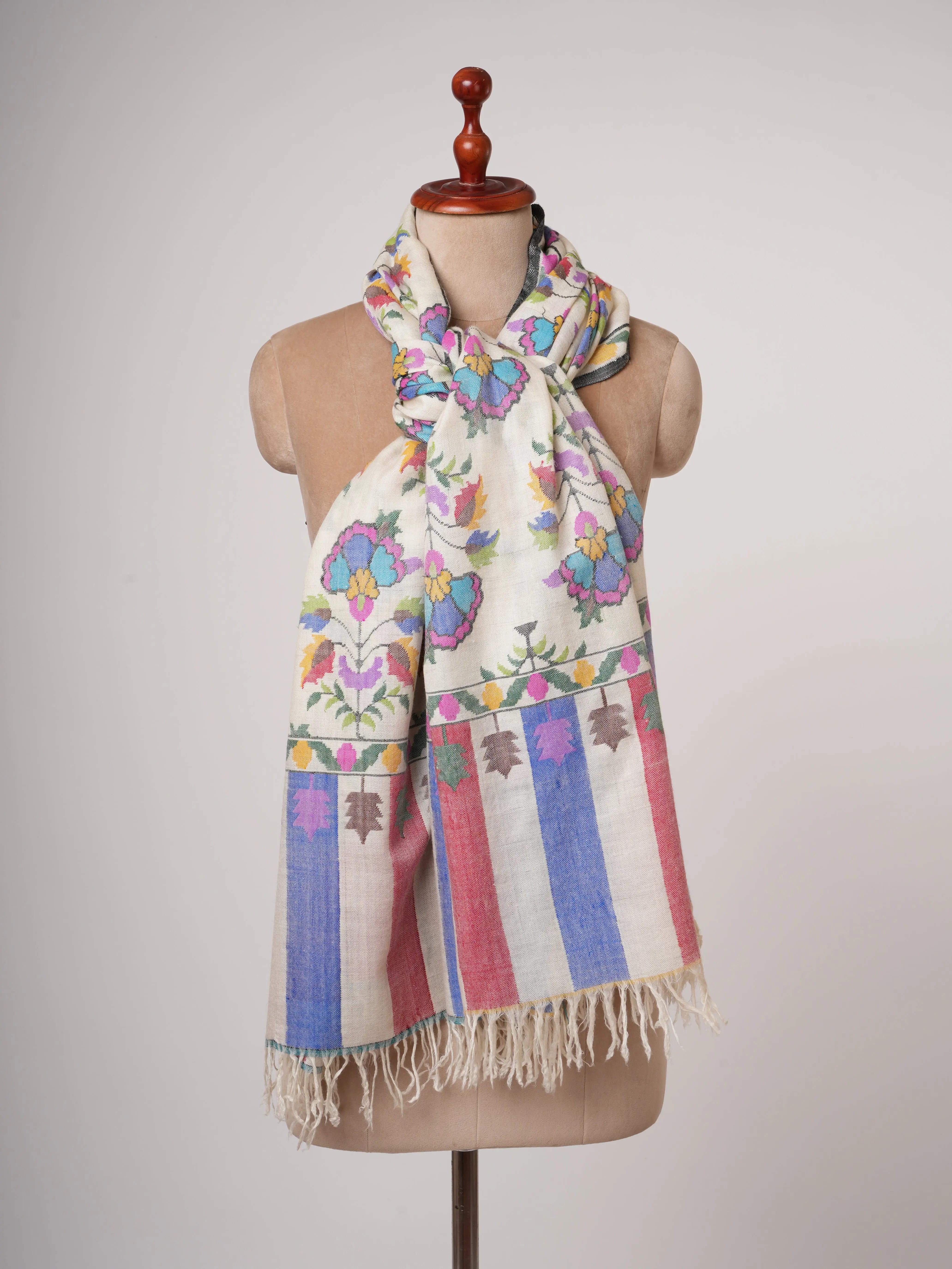 Handwoven Kani Pashmina Shawl with Buteh Motif | Authentic Kashmiri Wool Wrap Shahkaar