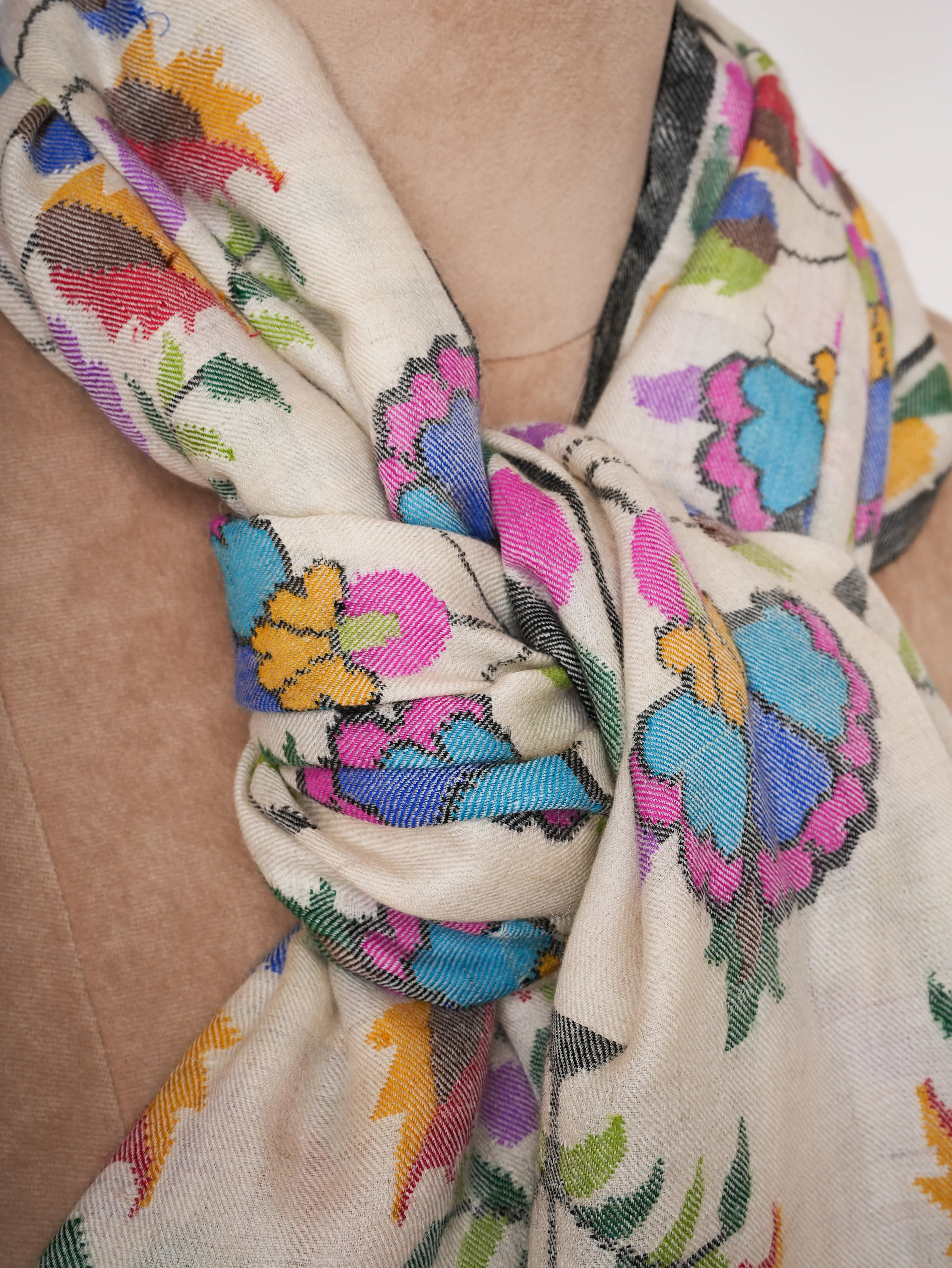 Handwoven Kani Pashmina Shawl with Buteh Motif | Authentic Kashmiri Wool Wrap Shahkaar