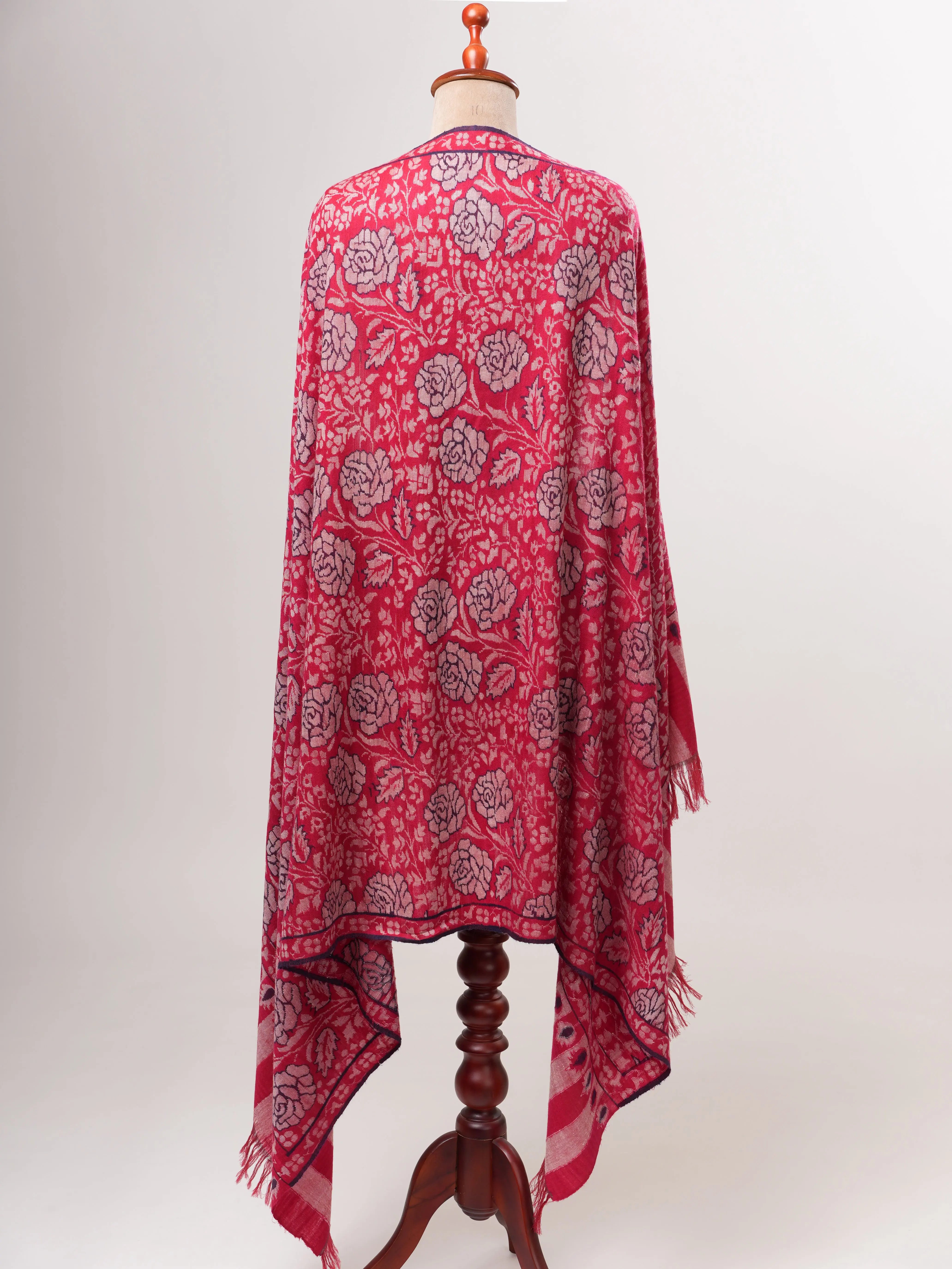 Handwoven Kani Pashmina Shawl with Floral Motifs Shahkaar