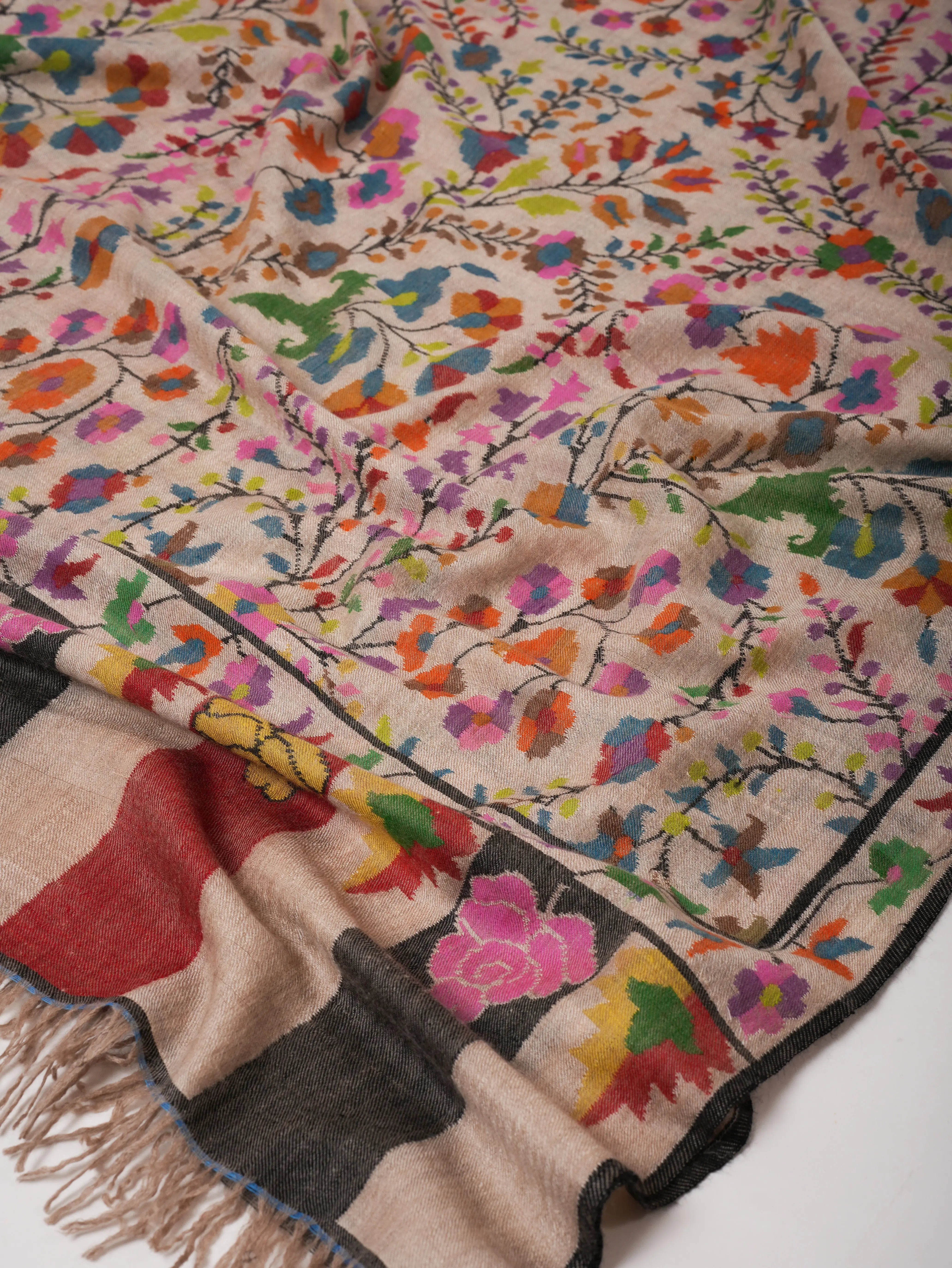 Handwoven Pure Pashmina Kani Shawl | Delicately Crafted Luxury Shahkaar