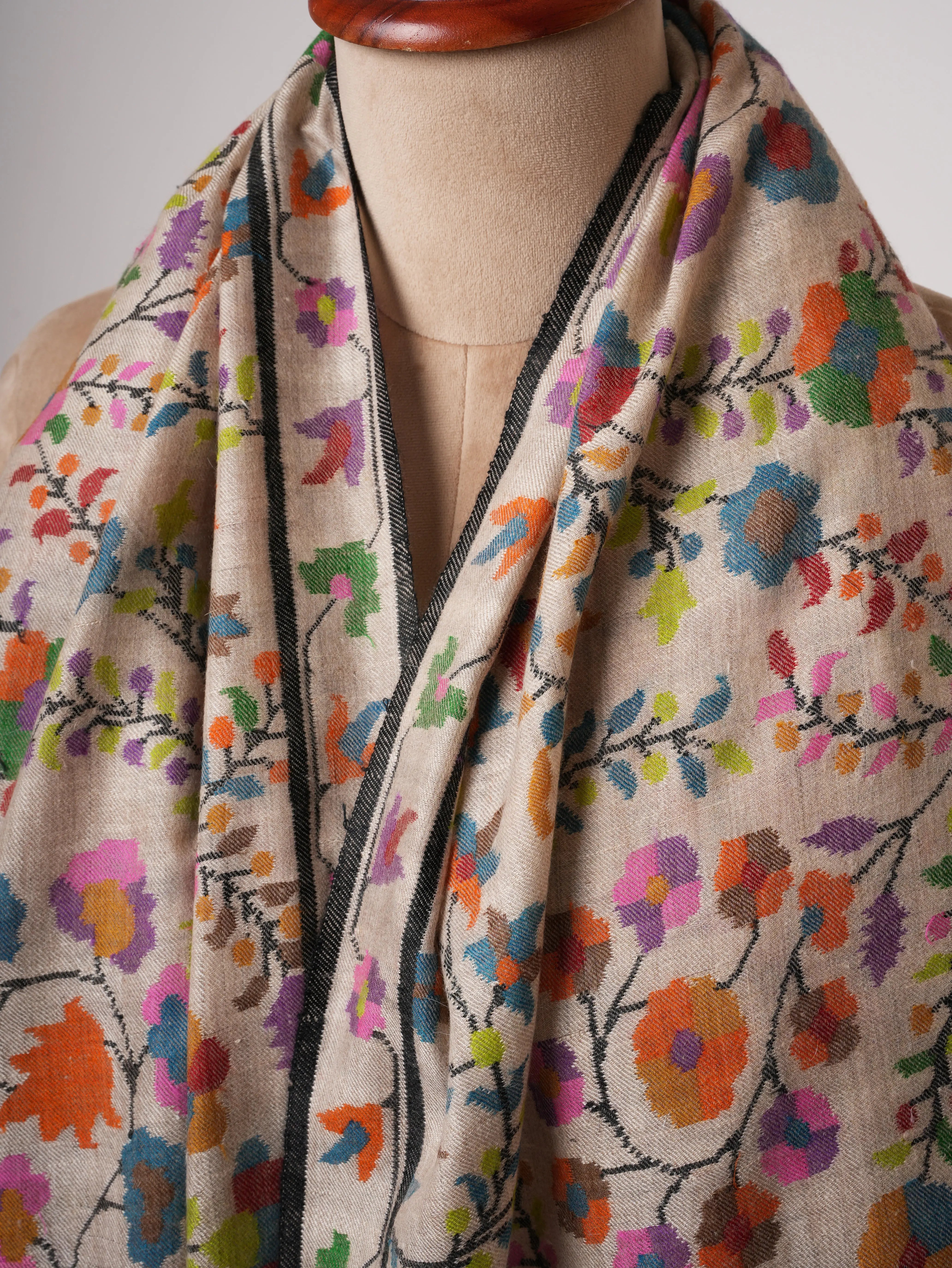 Handwoven Pure Pashmina Kani Shawl | Delicately Crafted Luxury Shahkaar