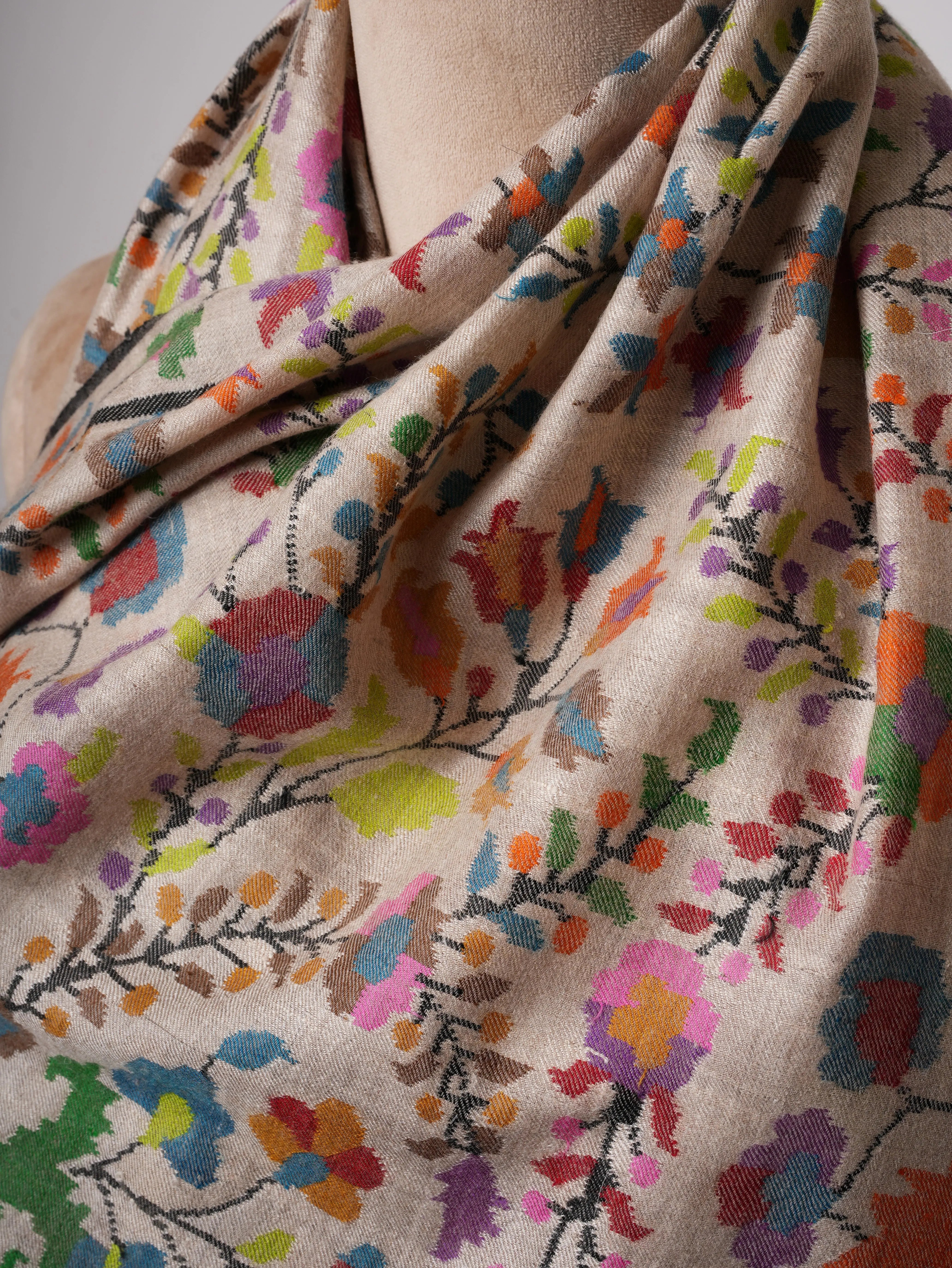Handwoven Pure Pashmina Kani Shawl | Delicately Crafted Luxury Shahkaar