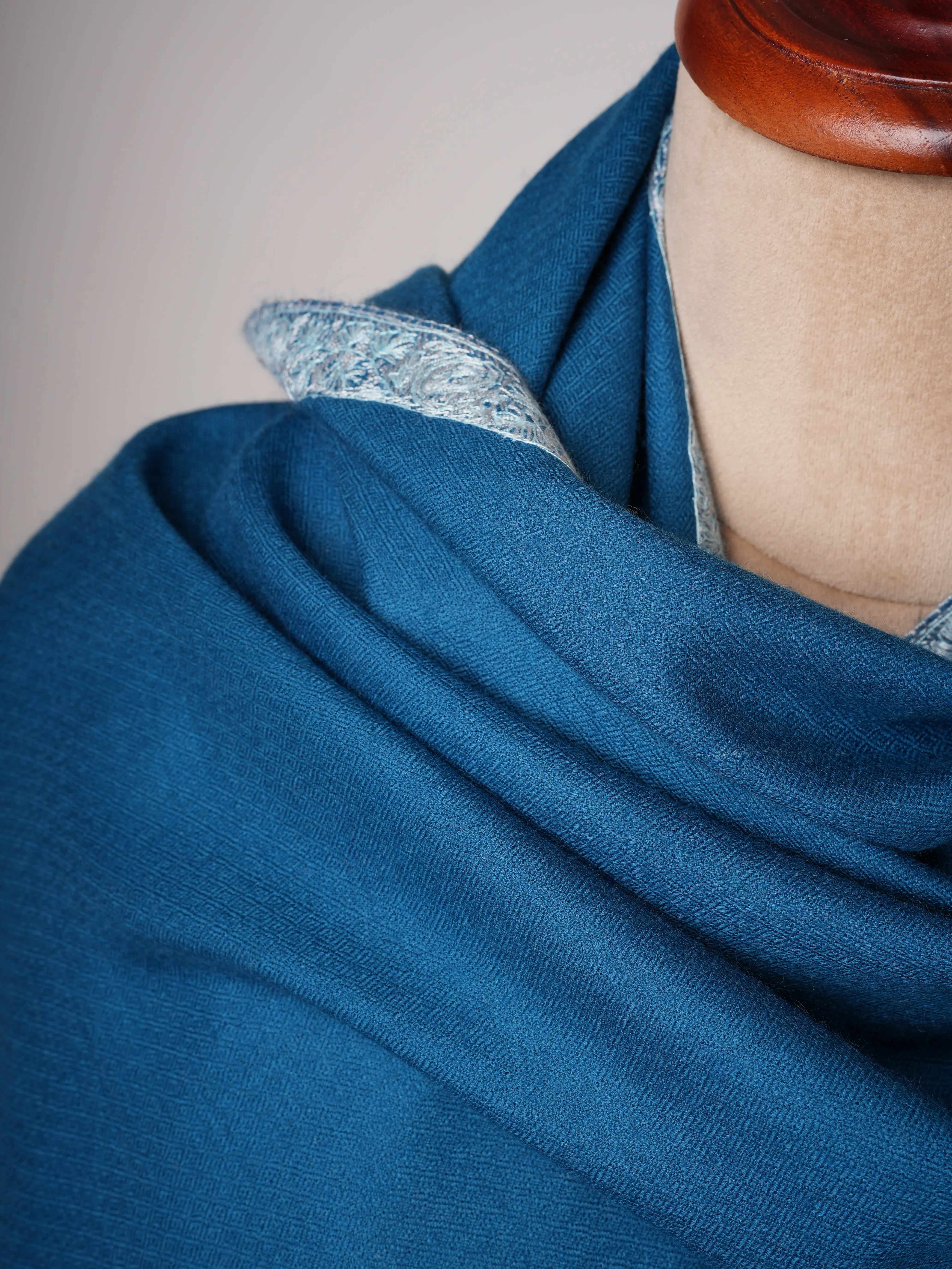 Hashia Hand Embroidered Silk Wool Shawl Shahkaar
