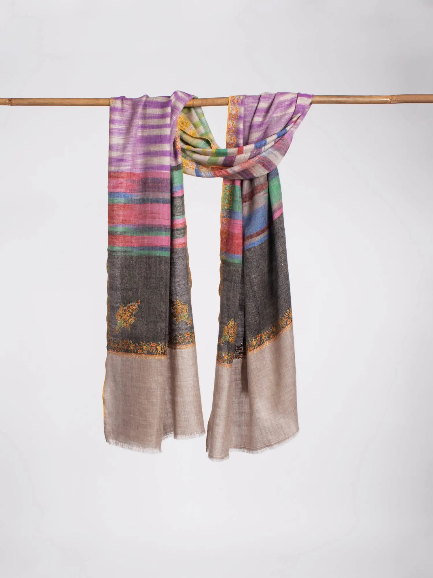 Hashia Multi Color Cashmere Scarves - PUEBLO Shahkaar