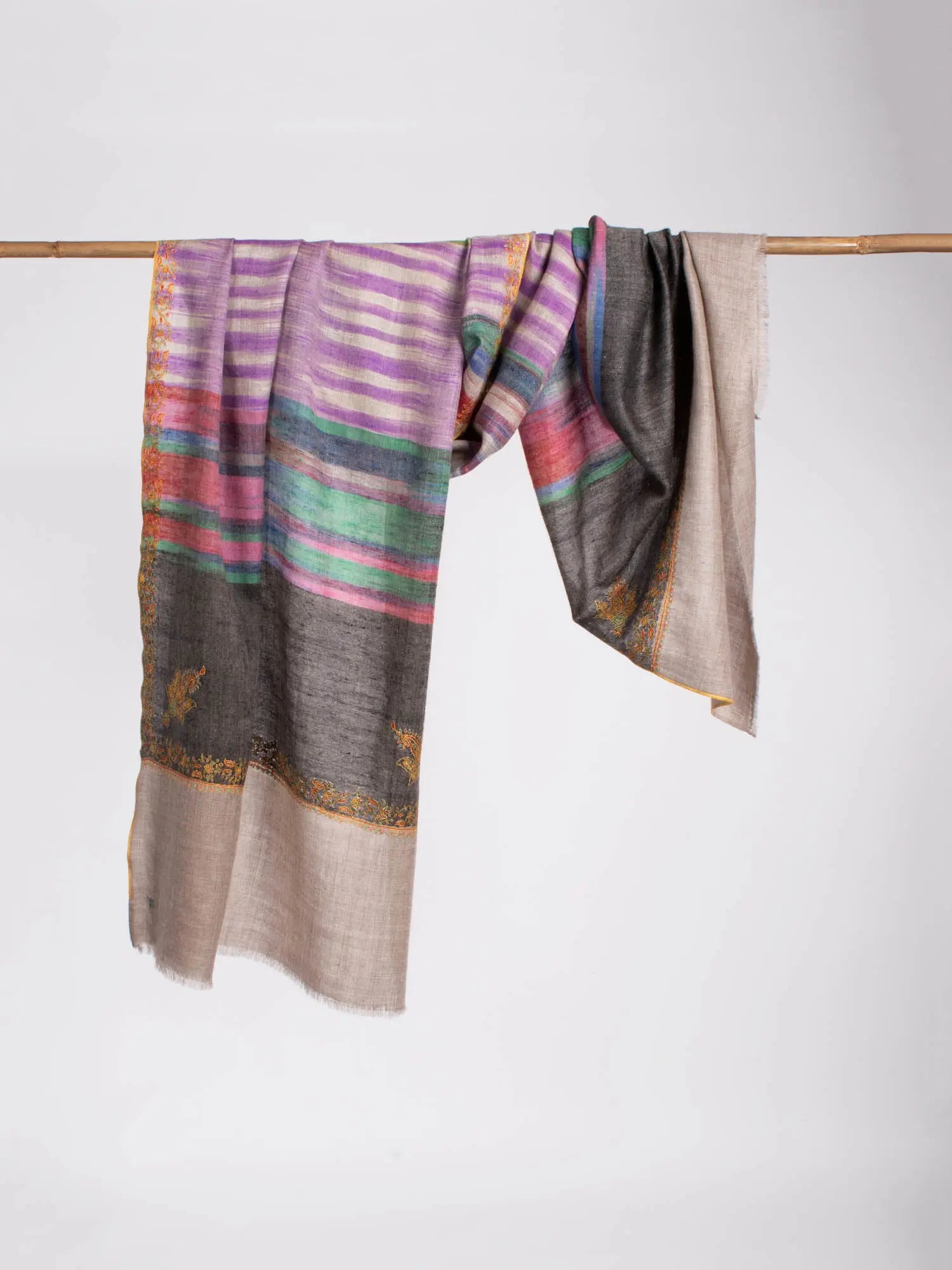 Hashia Multi Color Cashmere Scarves - PUEBLO Shahkaar