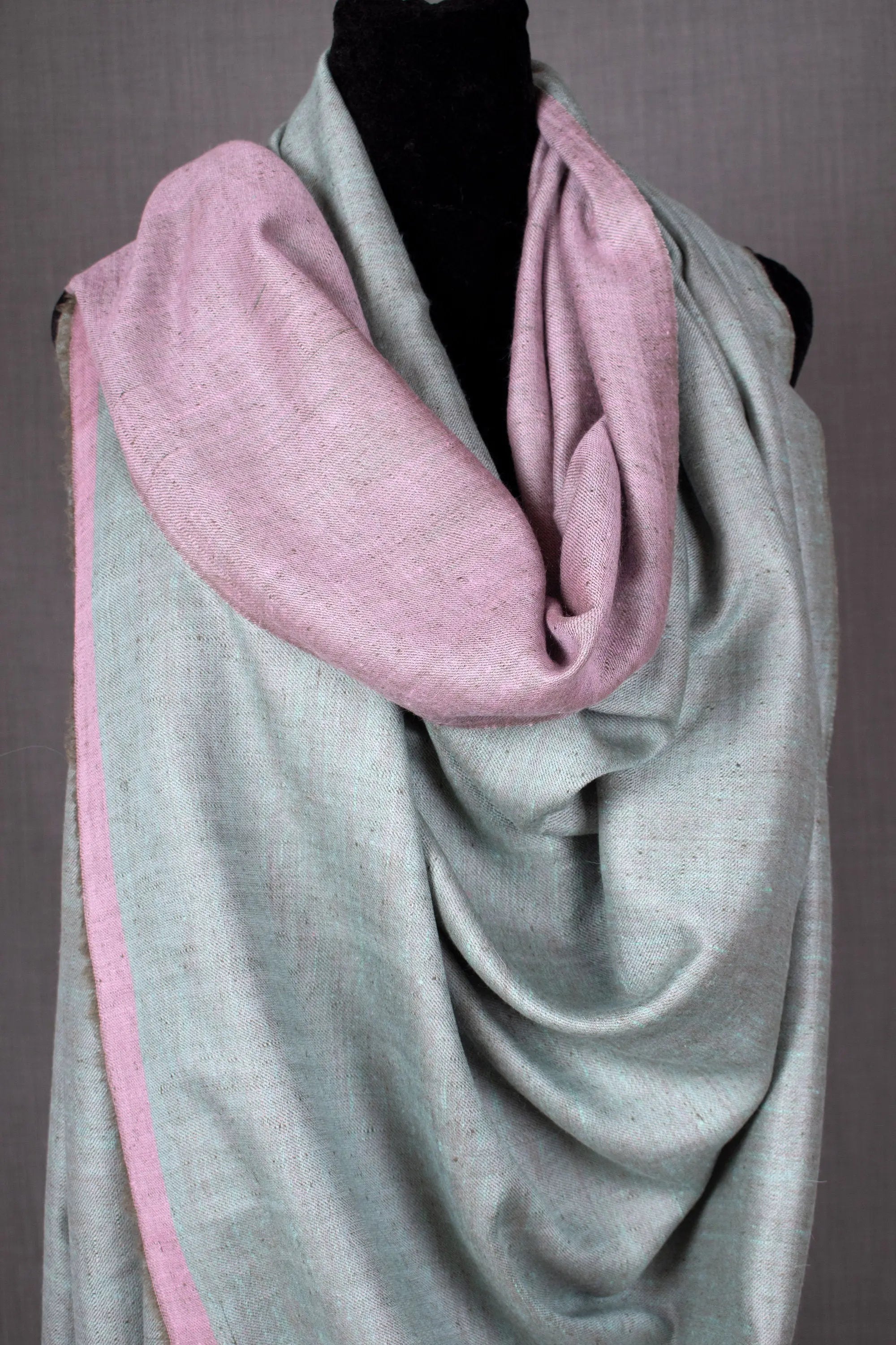 Ifrah Reversible Pashmina Wrap, Handwoven Cashmere 2 sided Shawl, Made in Kashmir, 40x80" Shahkaar