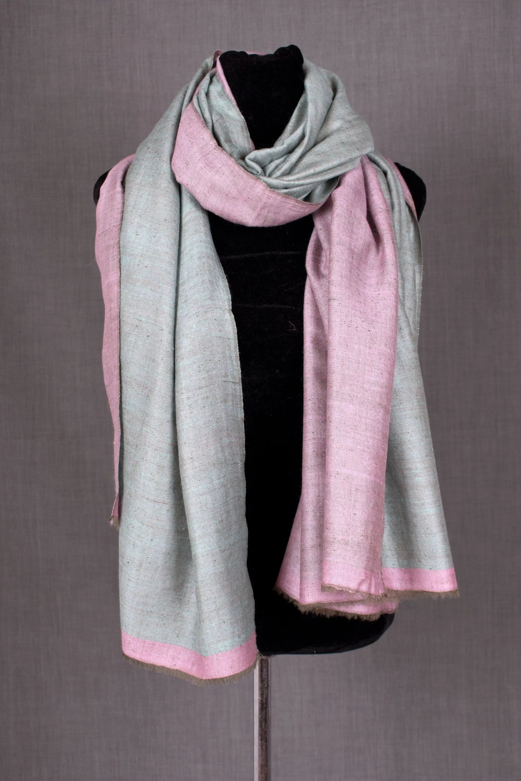 Ifrah Reversible Pashmina Wrap, Handwoven Cashmere 2 sided Shawl, Made in Kashmir, 40x80" Shahkaar
