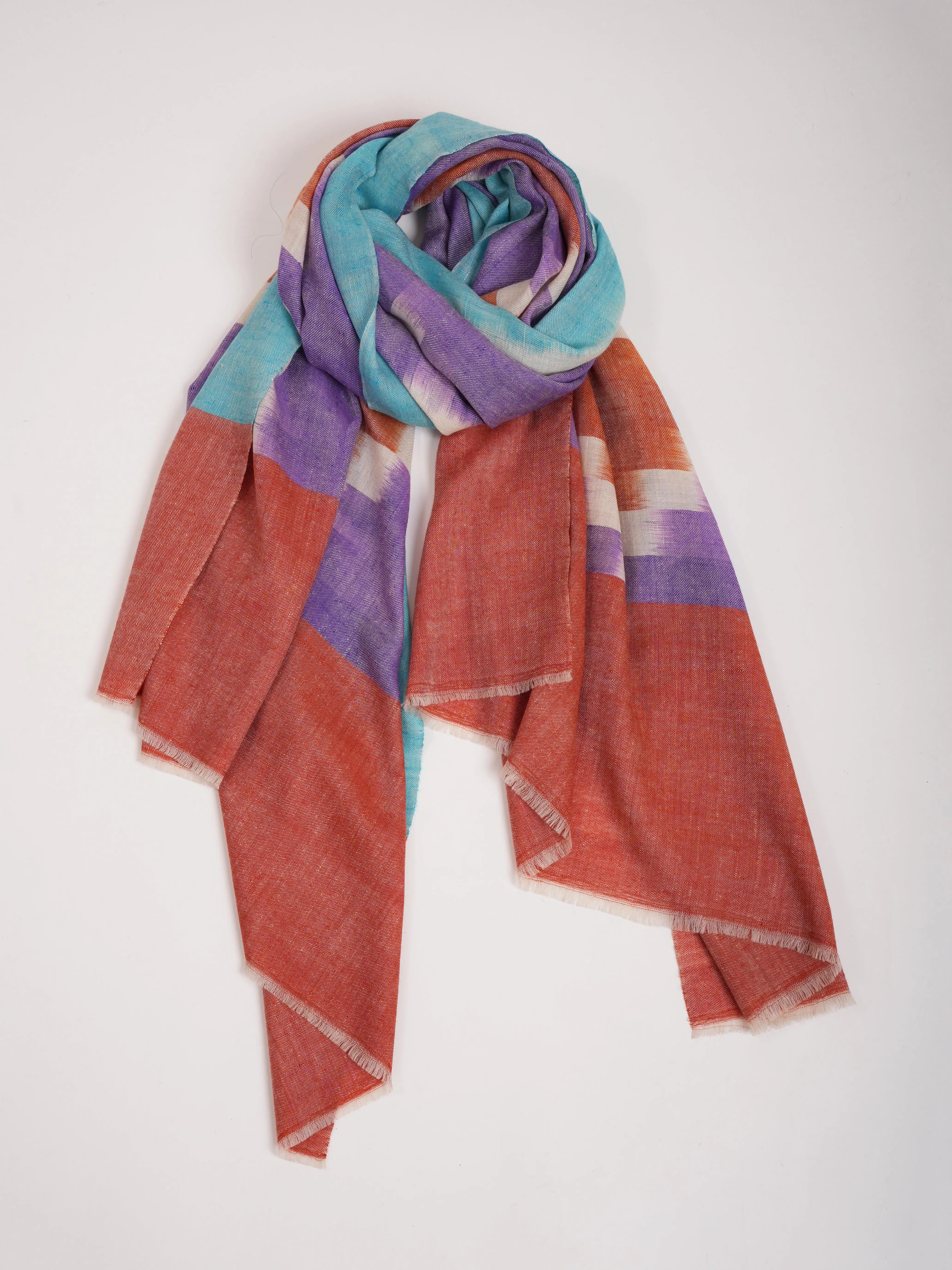 Ikat Handwoven Pure Kashmiri Pashmina Shawl Shahkaar