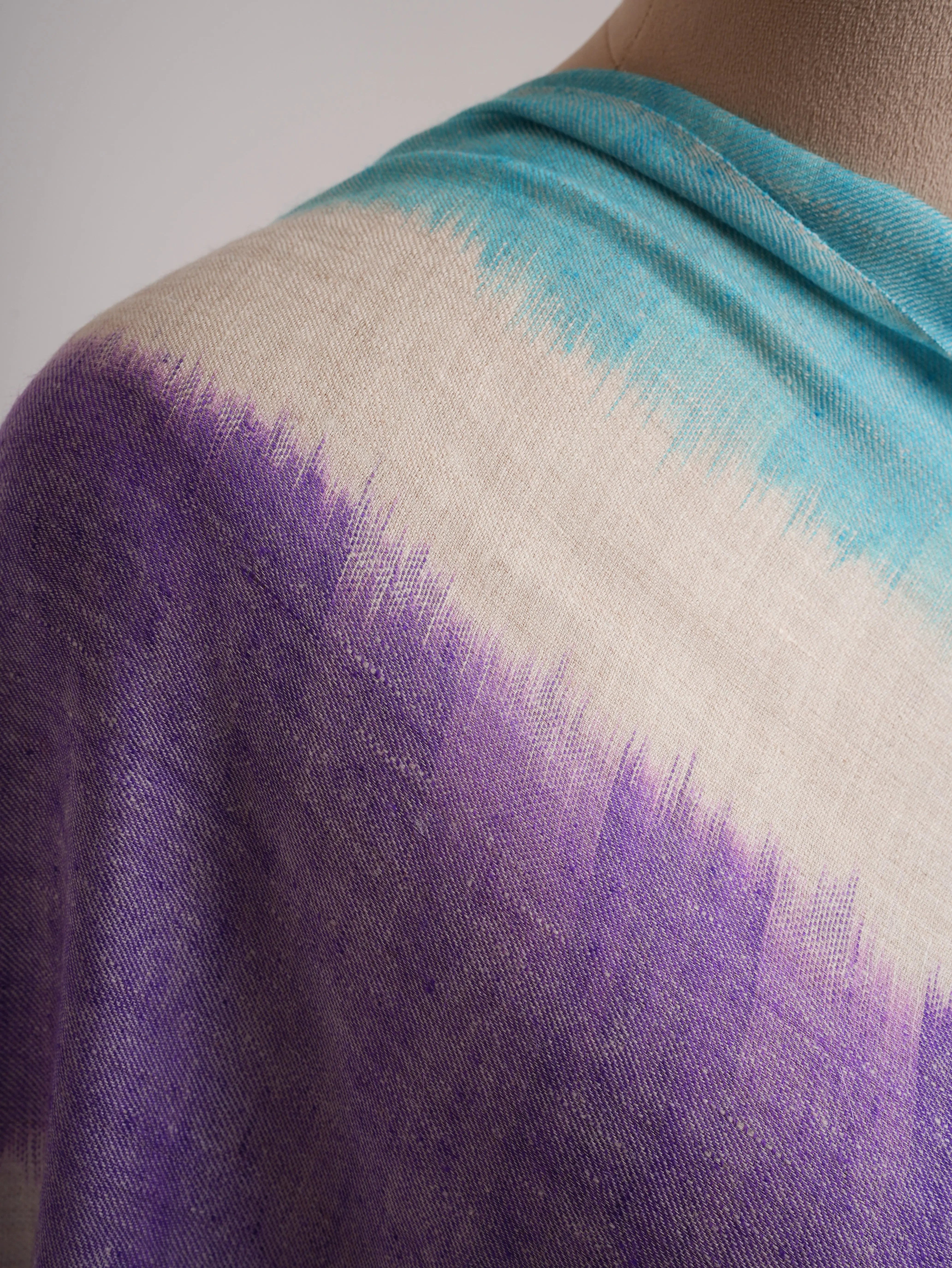 Ikat Handwoven Pure Kashmiri Pashmina Shawl Shahkaar