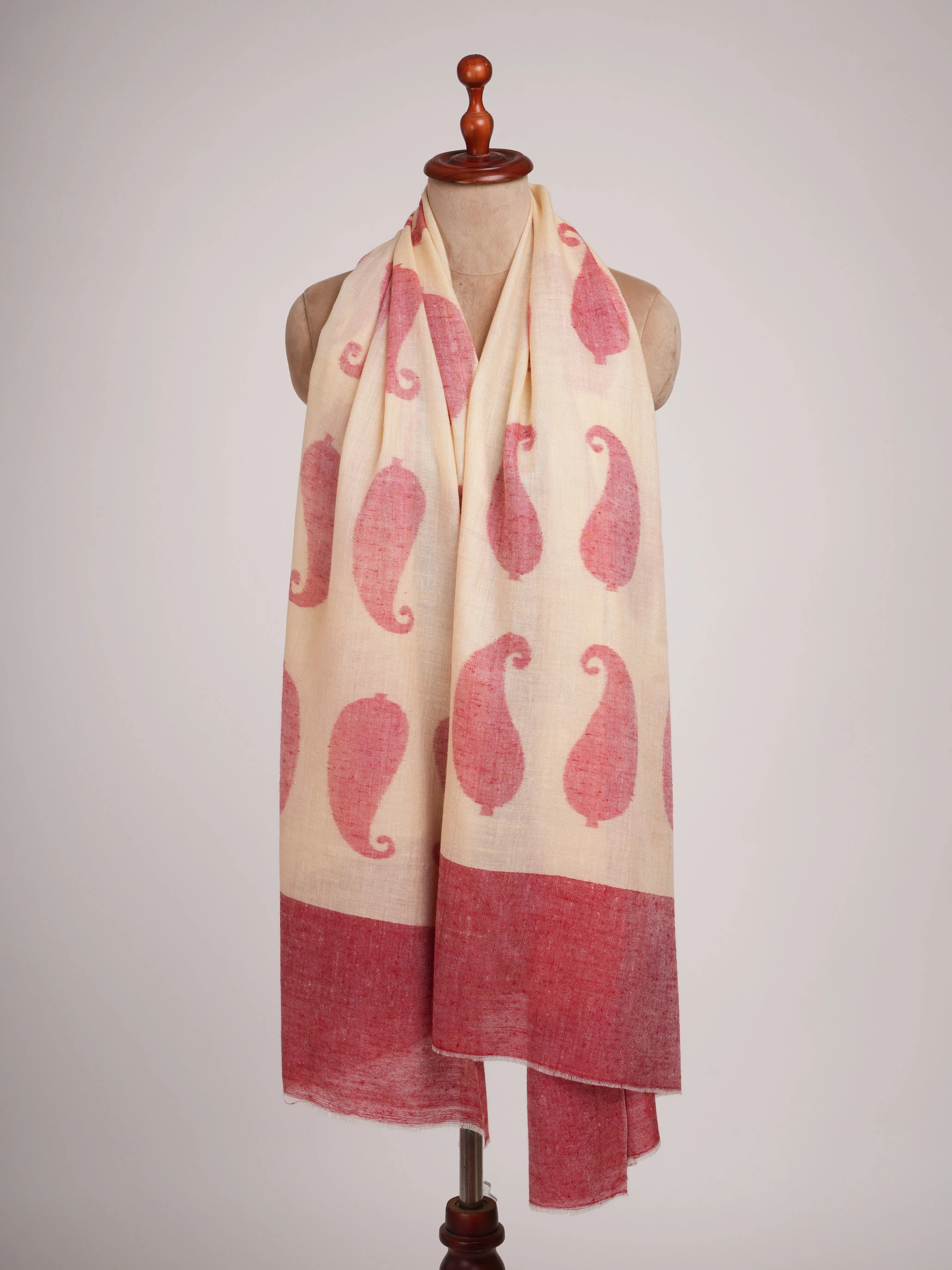 Ikat Paisley Handwoven Kashmiri Pashmina Shawl Shahkaar