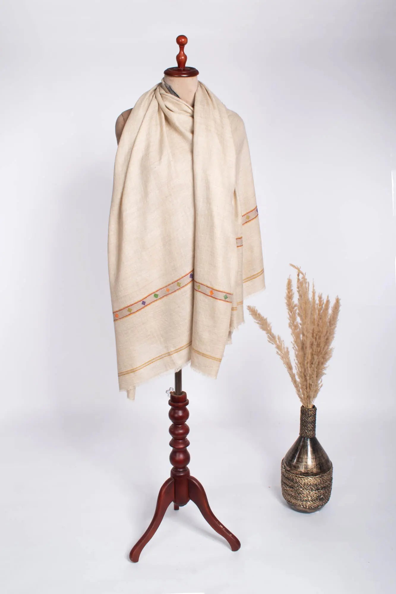 Jaenjar Kani Woven Stripe Pashmina Shawl - STOCKPORT Shahkaar