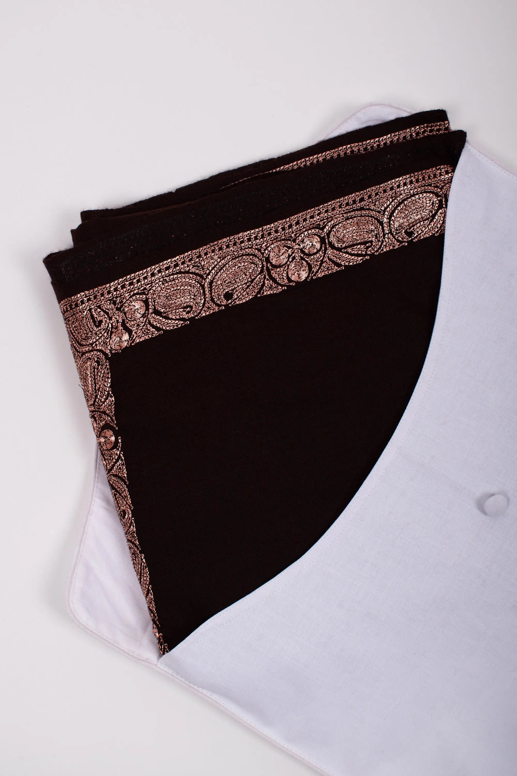 Kashmir Embroidery Shawls, Tilla Work Cashmere Scarves, Authentic Pashmina, Dark Chocolate Color, Wedding Gifts, 40x80" - FORLI Shahkaar