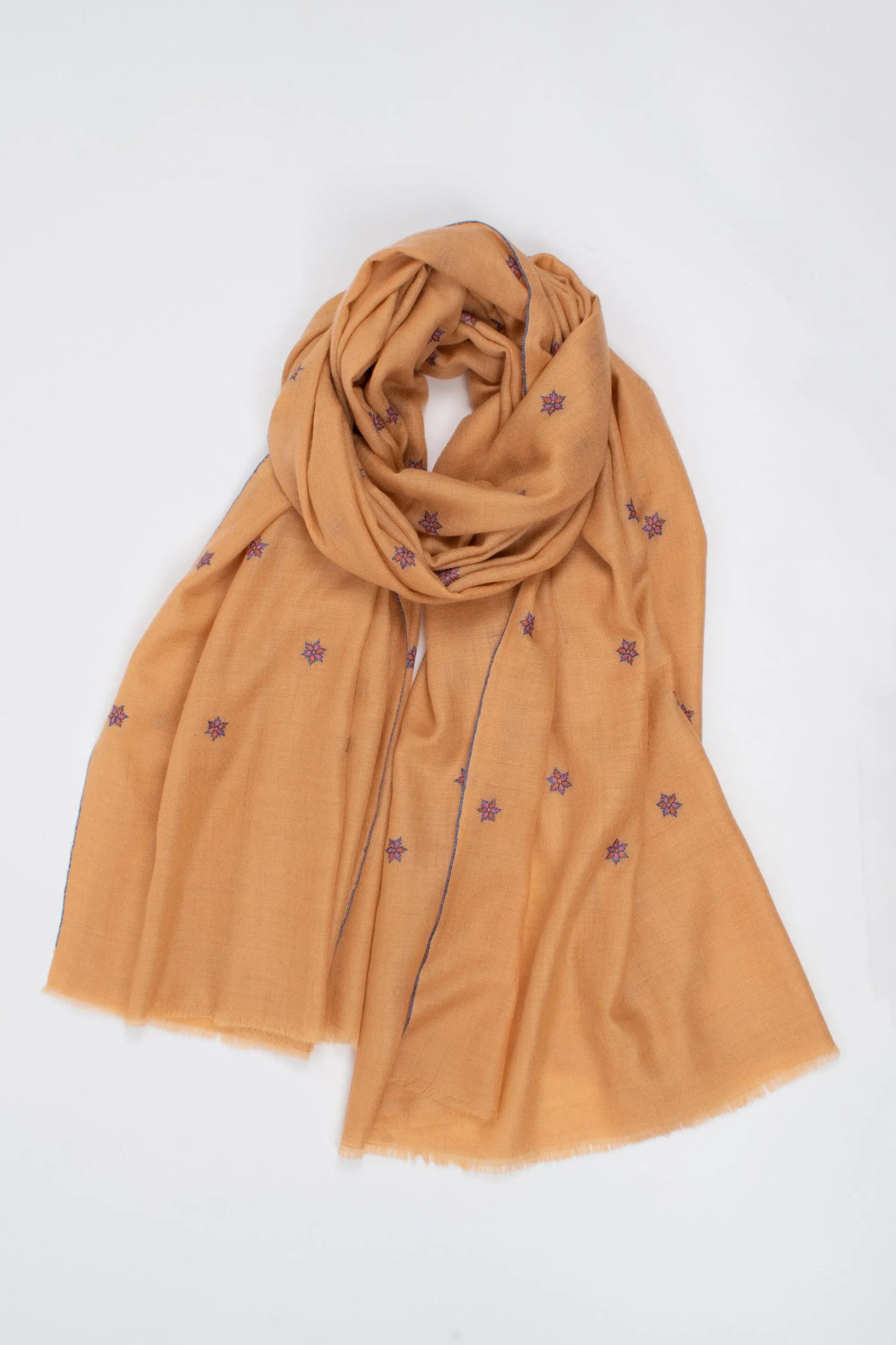 Kashmir Pashmina Star Collection 1 of 5, Hand Embroidered Shawl, Cashmere Wrap, Handwoven, 40x80" Shahkaar