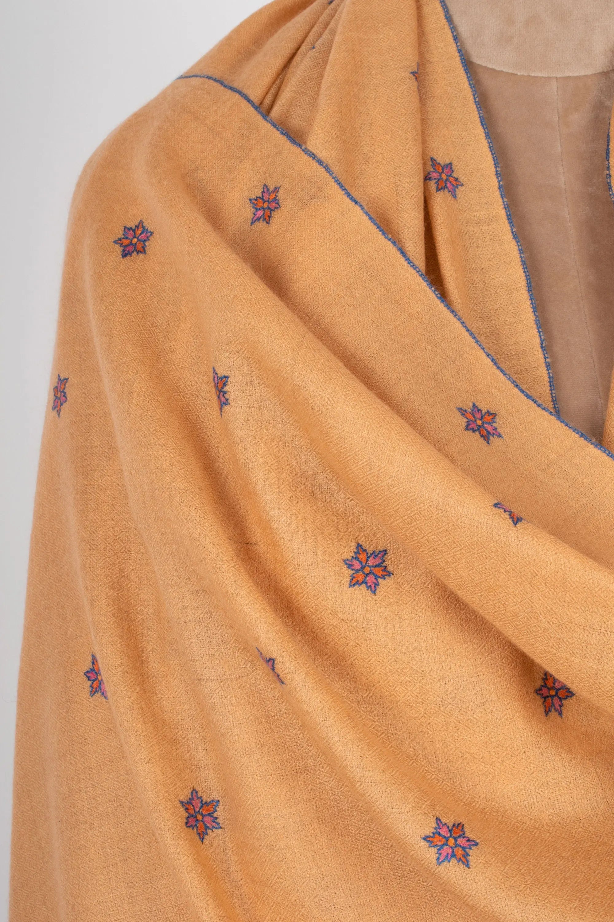 Kashmir Pashmina Star Collection 1 of 5, Hand Embroidered Shawl, Cashmere Wrap, Handwoven, 40x80" Shahkaar
