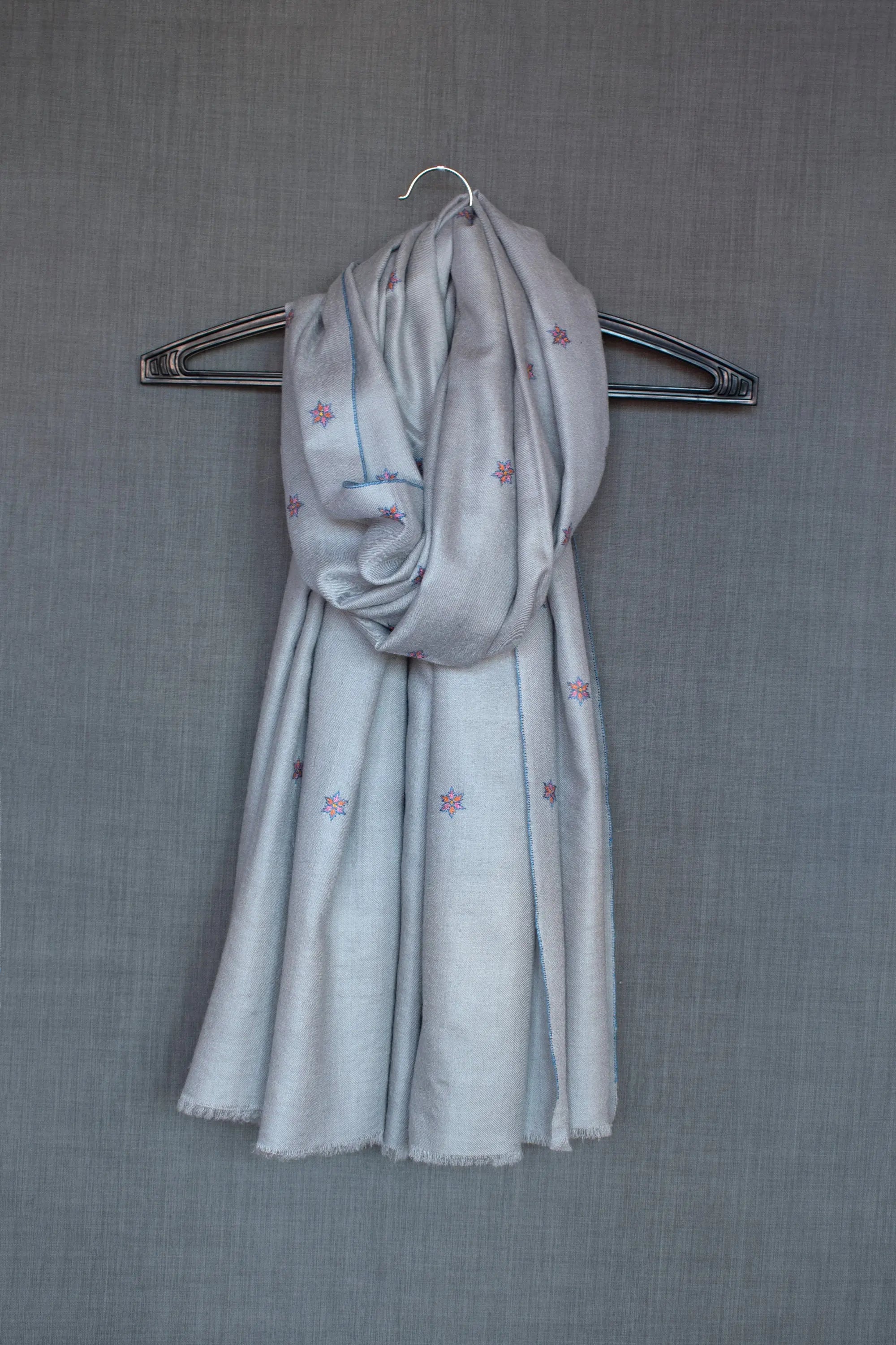 Kashmir Pashmina Star Collection 3 of 5, Hand Embroidered Shawl, Cashmere Wrap, Handwoven, 40x80" Shahkaar