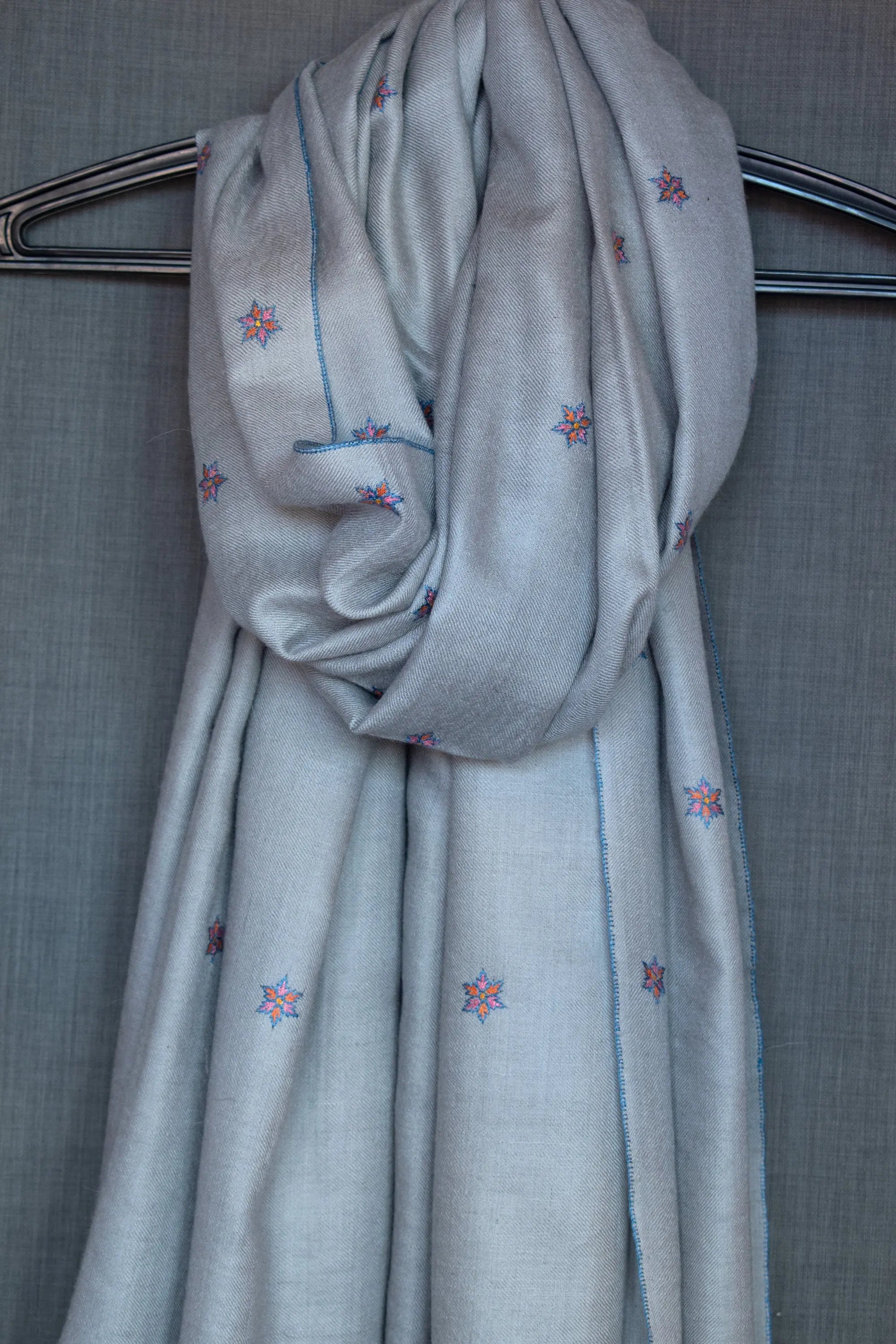 Kashmir Pashmina Star Collection 3 of 5, Hand Embroidered Shawl, Cashmere Wrap, Handwoven, 40x80" Shahkaar