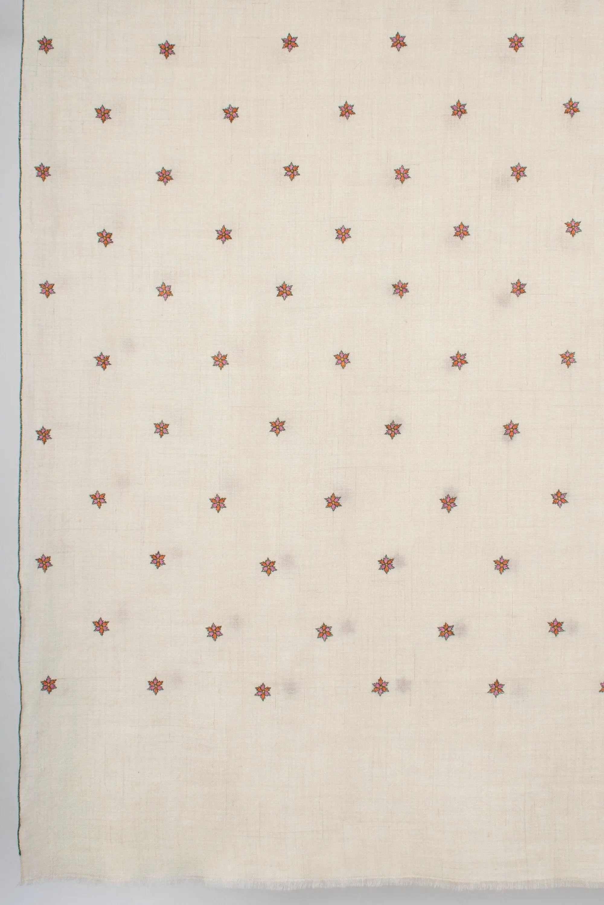 Kashmir Pashmina Star Collection, Hand Embroidered Shawl, Cashmere Wrap, Gifting Scarves, Natural Shades, Handwoven, 40x80" - SALISBURY Shahkaar