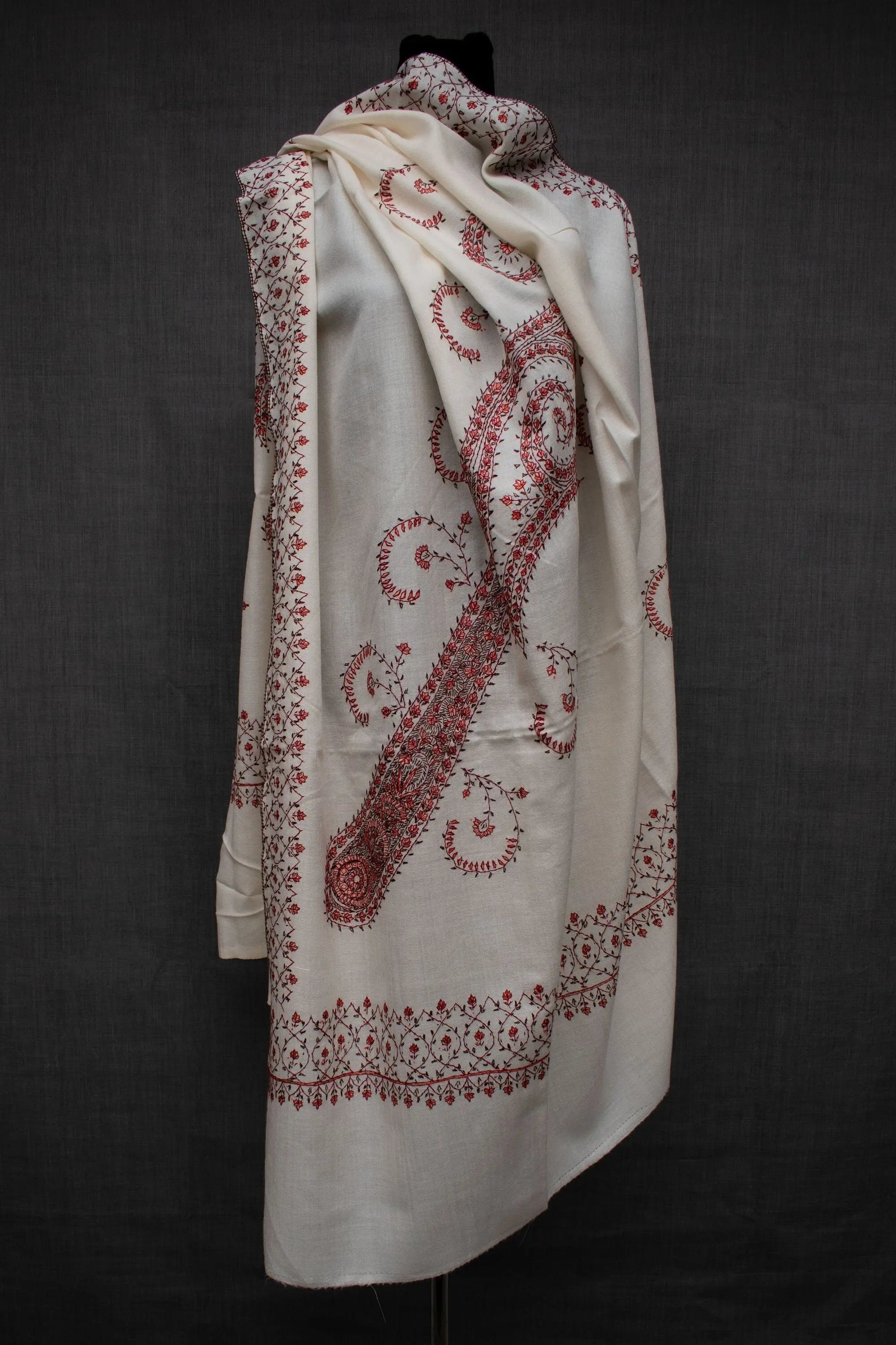 Kashmiri Hand Embroidery Shawl | Fine Wool Shahkaar