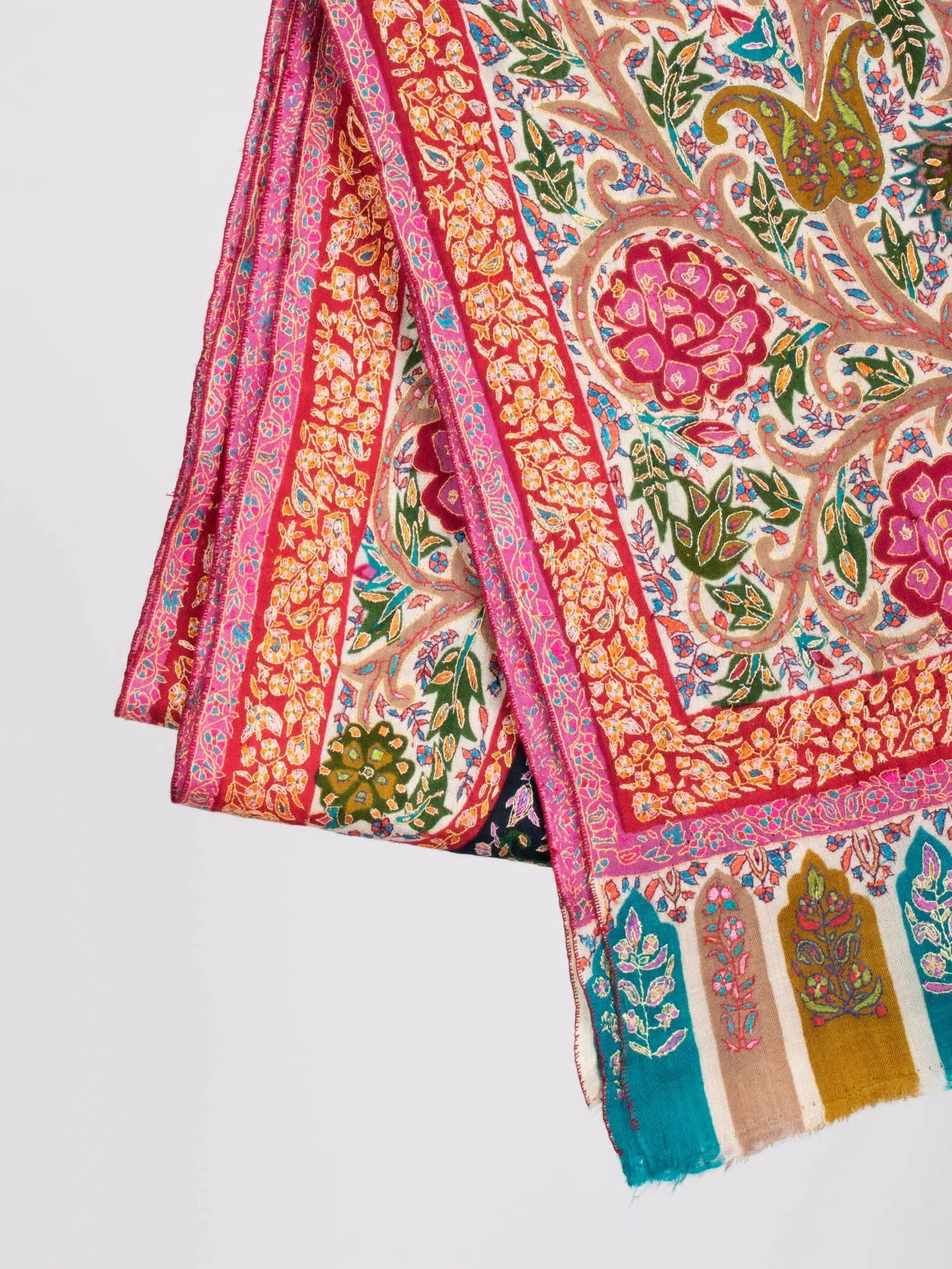 Kashmiri Pashmina Embroidered Bridal Shawl - LIVONIA Shahkaar