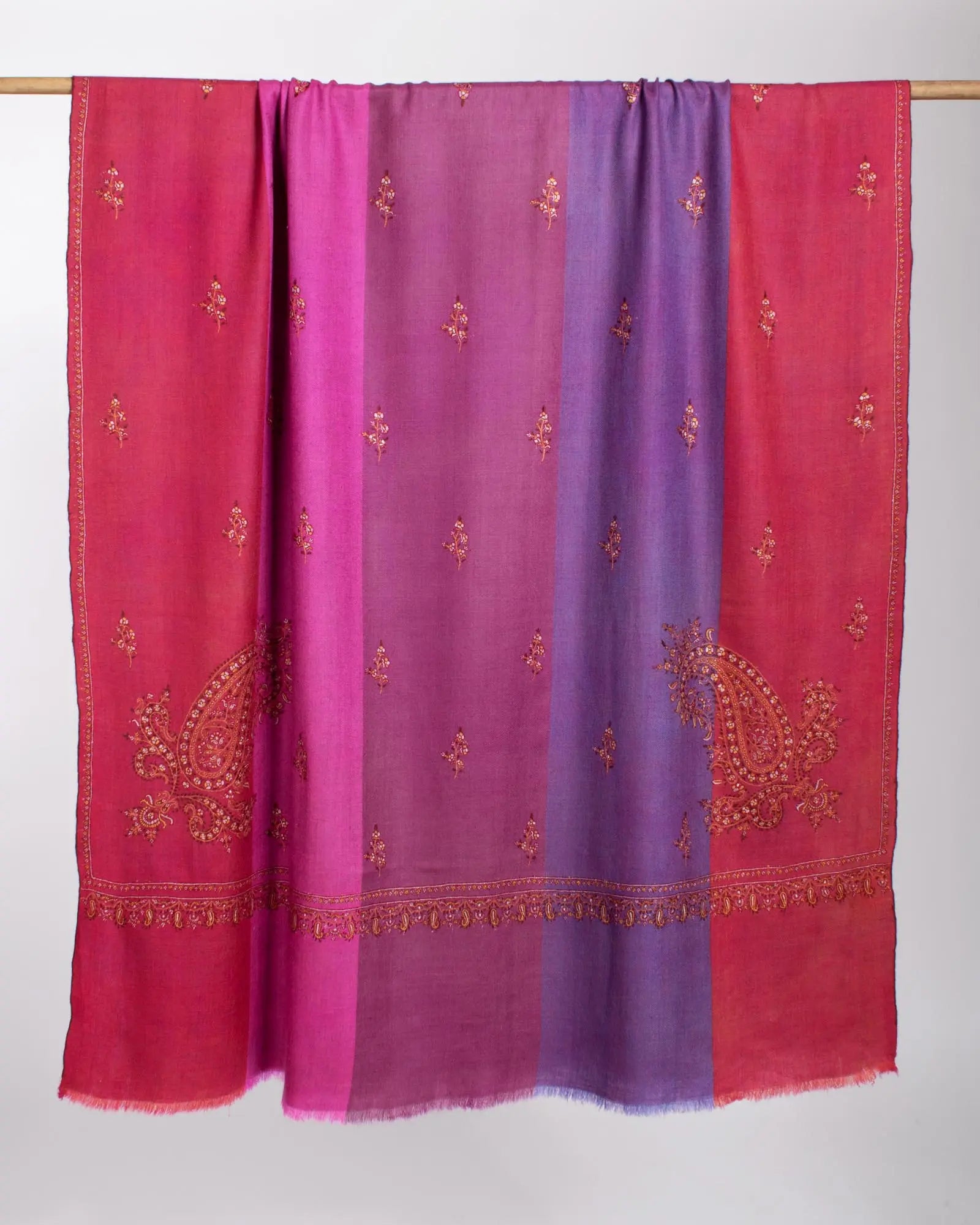 Kashmiri Purple and Magenta Handloomed Pashmina - ABERDARE Shahkaar