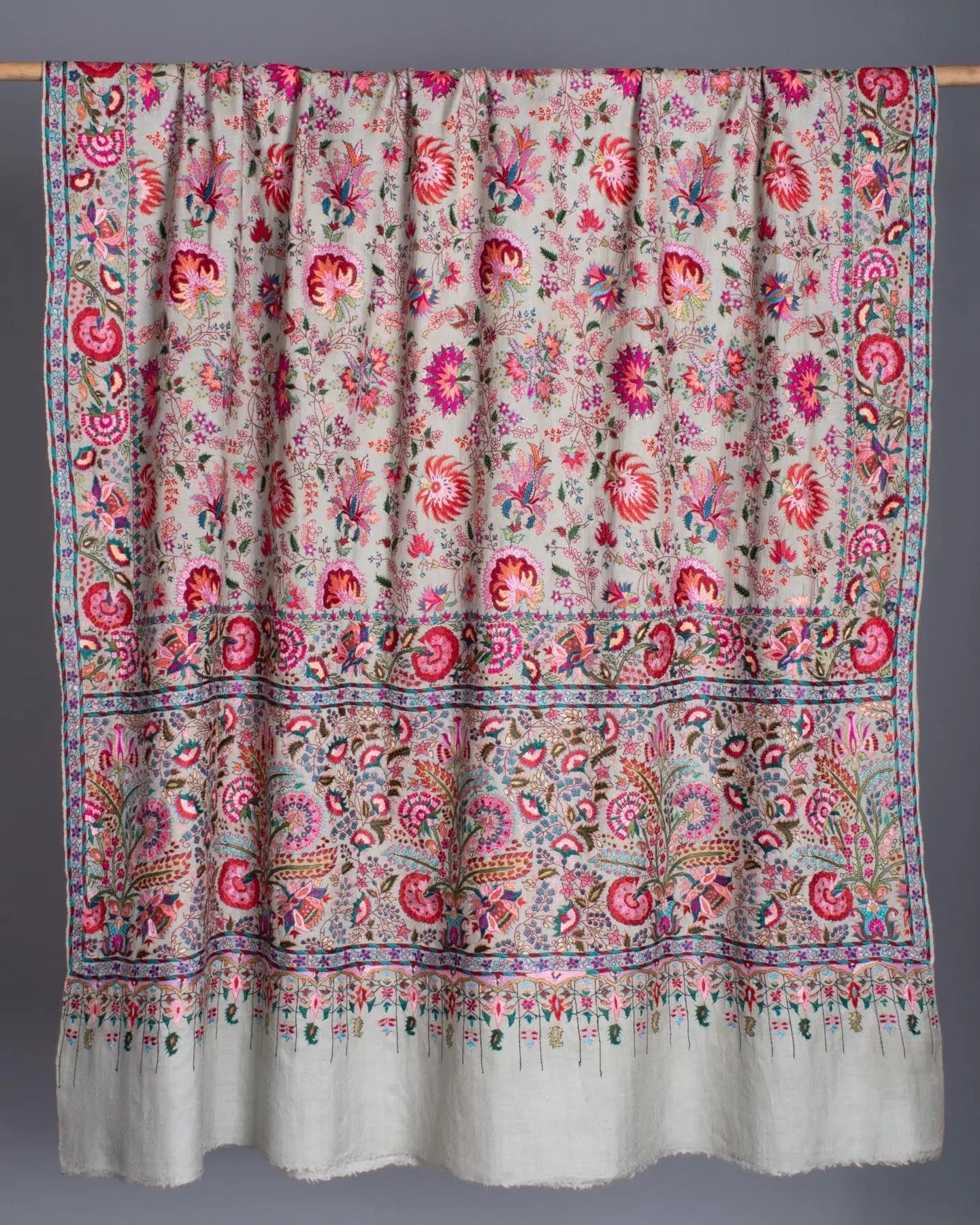 Lavender Blue Jamavar Pashmina Shawl - MILEY Shahkaar