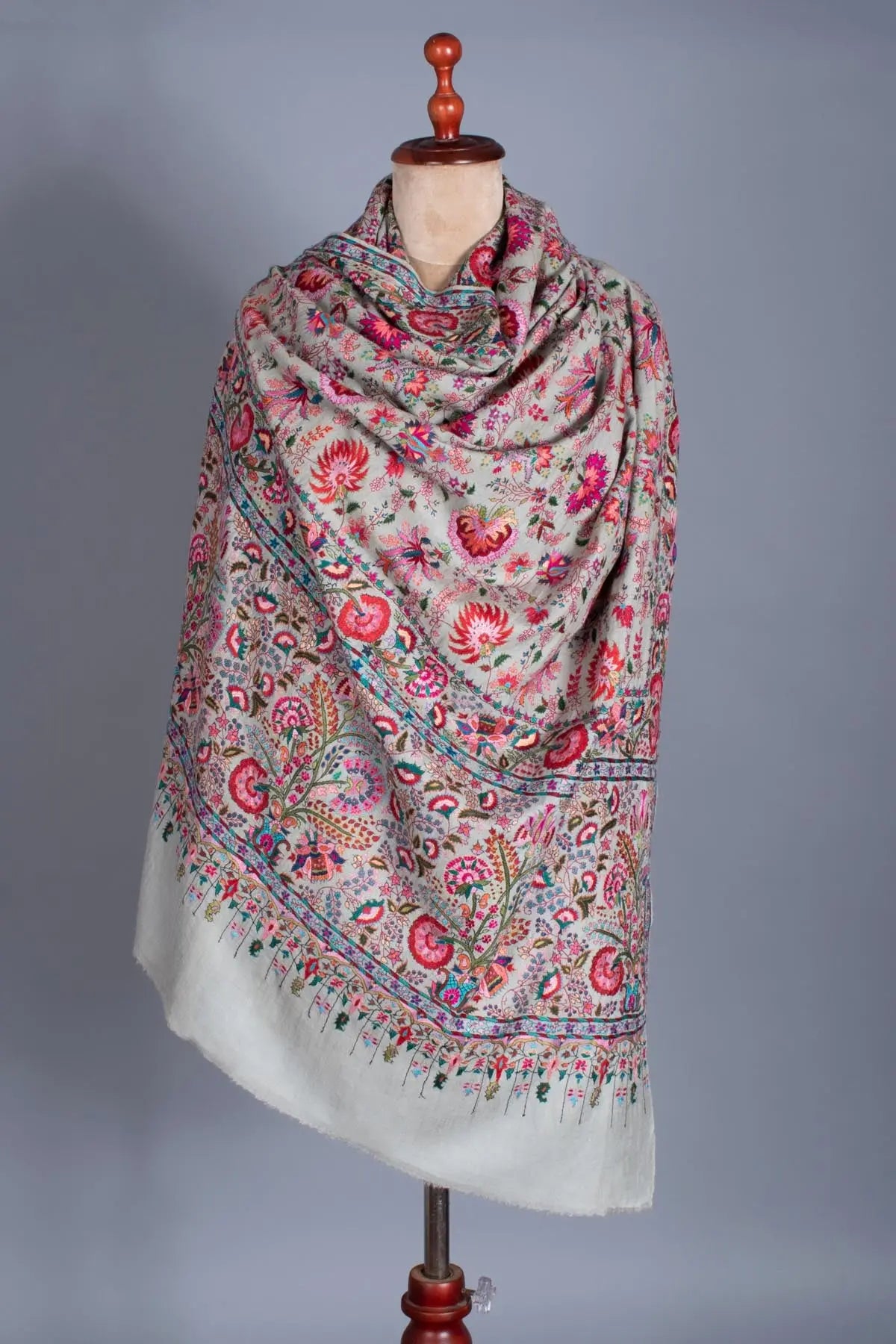 Lavender Blue Jamavar Pashmina Shawl - MILEY Shahkaar