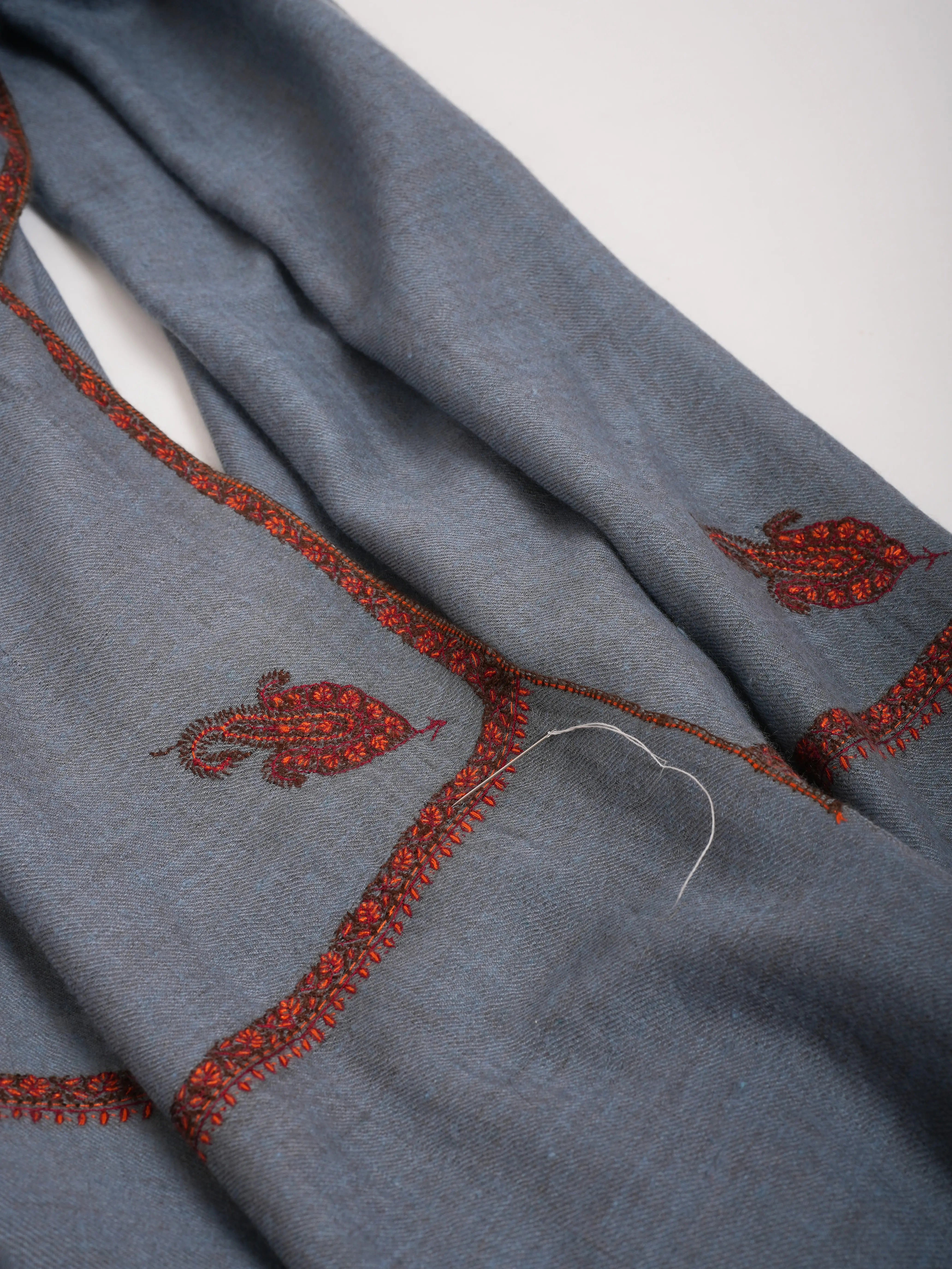Lilac Grey Handwoven Cashmere Pashmina Wrap Shahkaar