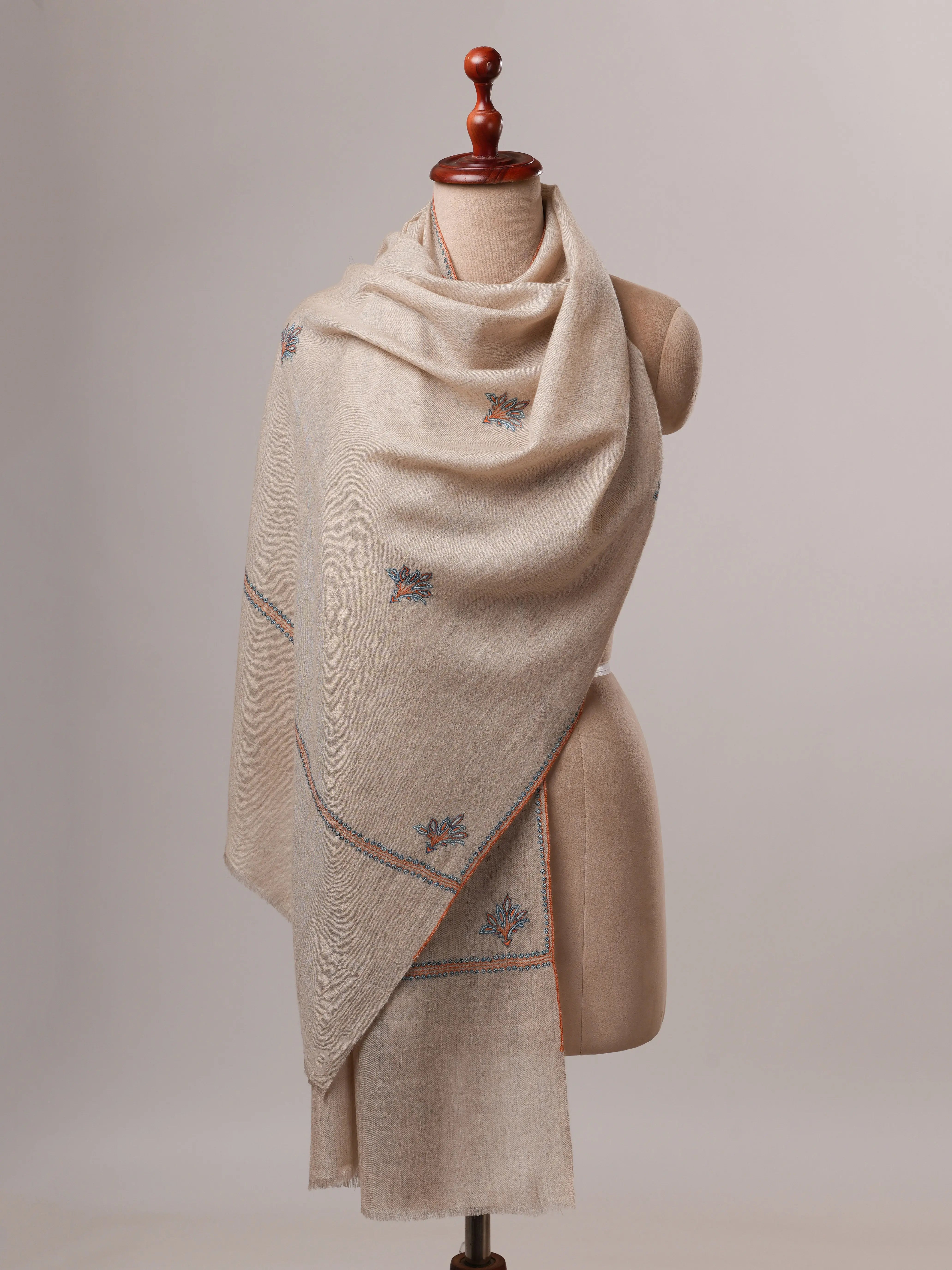Luxurious Baby Soft Cashmere Wrap with Buteh Hand Embroidery Shahkaar