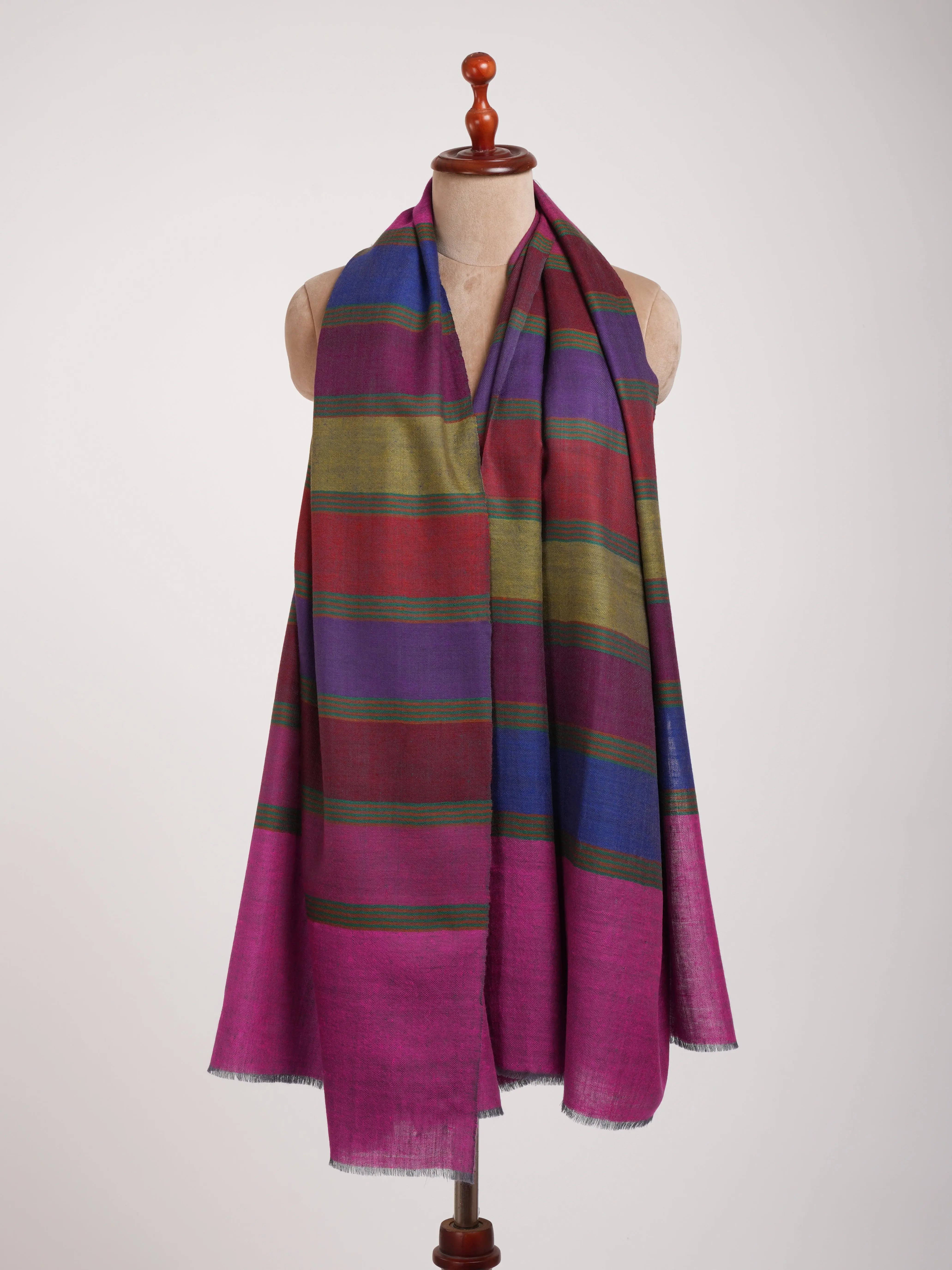 Magenta Dachi Handwoven Indian Pashmina Shawl Shahkaar