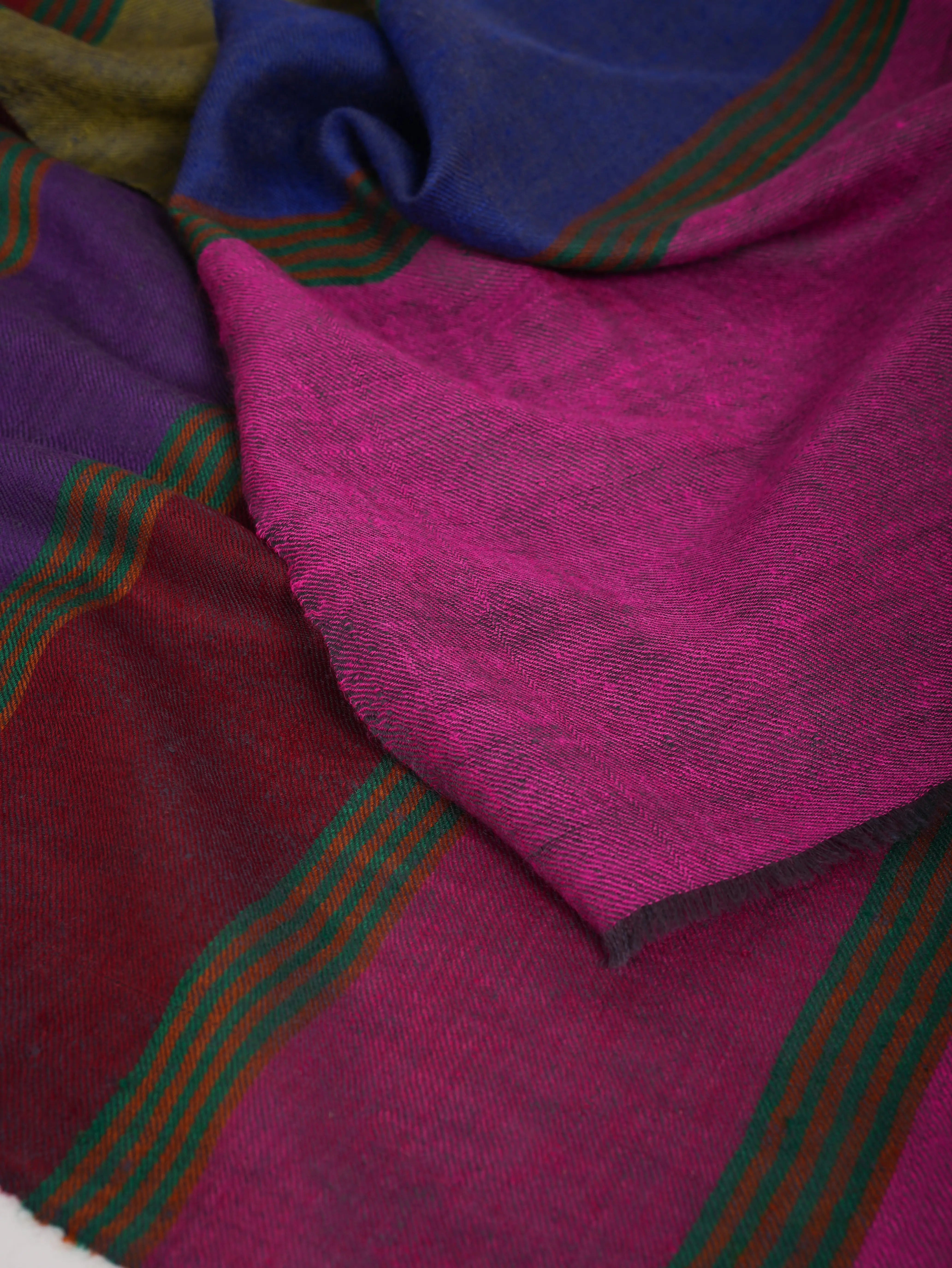 Magenta Dachi Handwoven Indian Pashmina Shawl Shahkaar