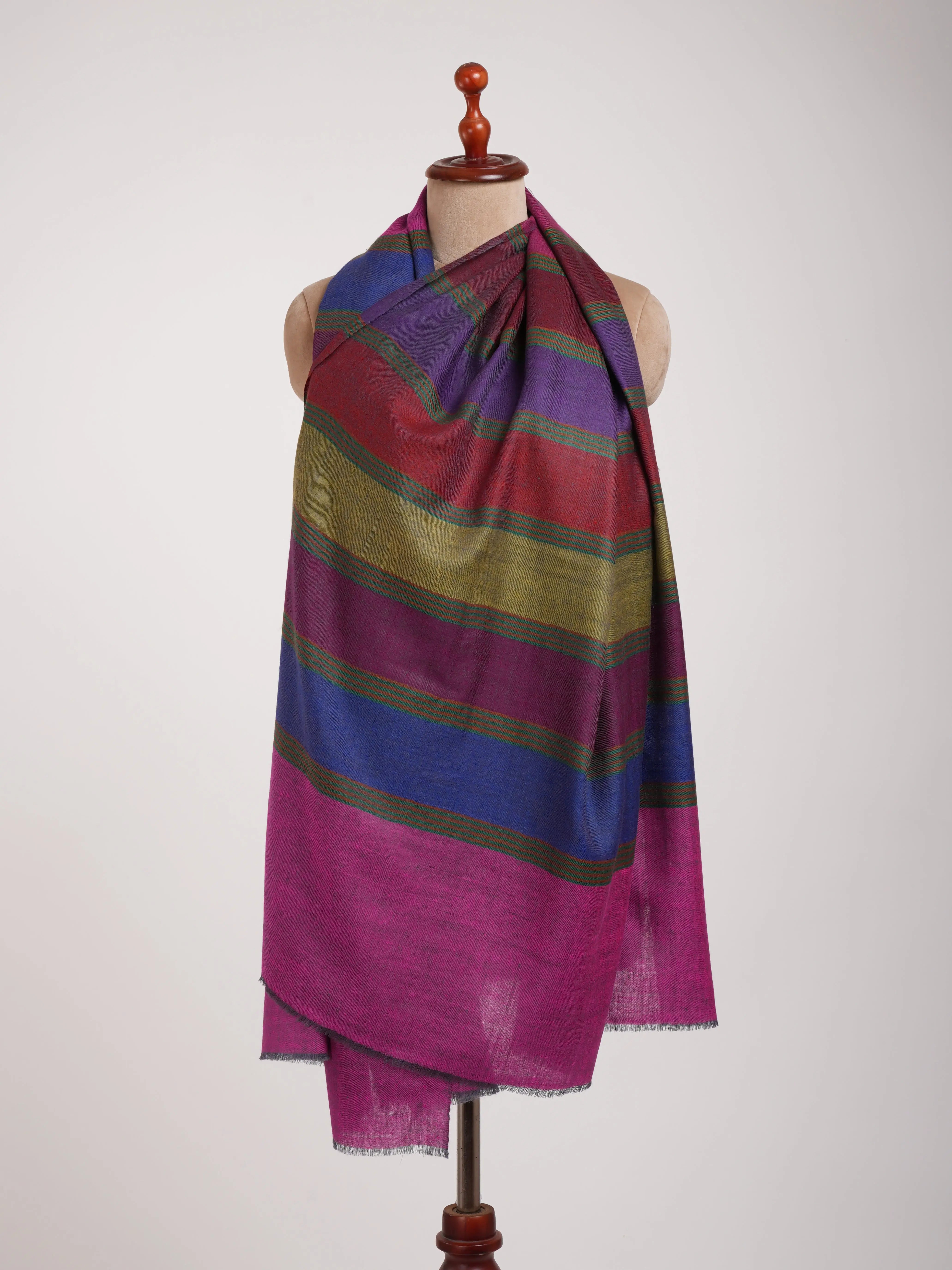 Magenta Dachi Handwoven Indian Pashmina Shawl Shahkaar