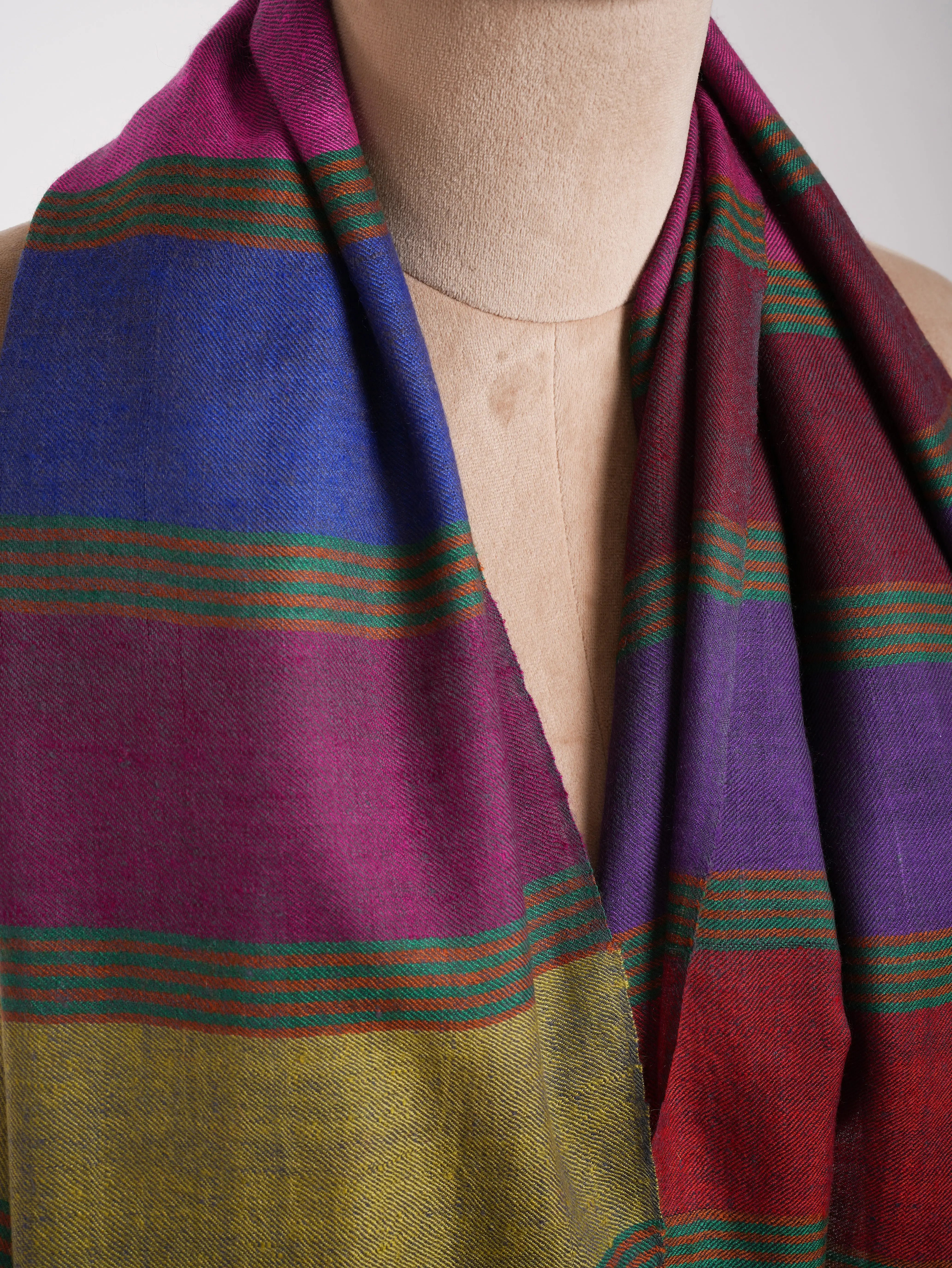 Magenta Dachi Handwoven Indian Pashmina Shawl Shahkaar