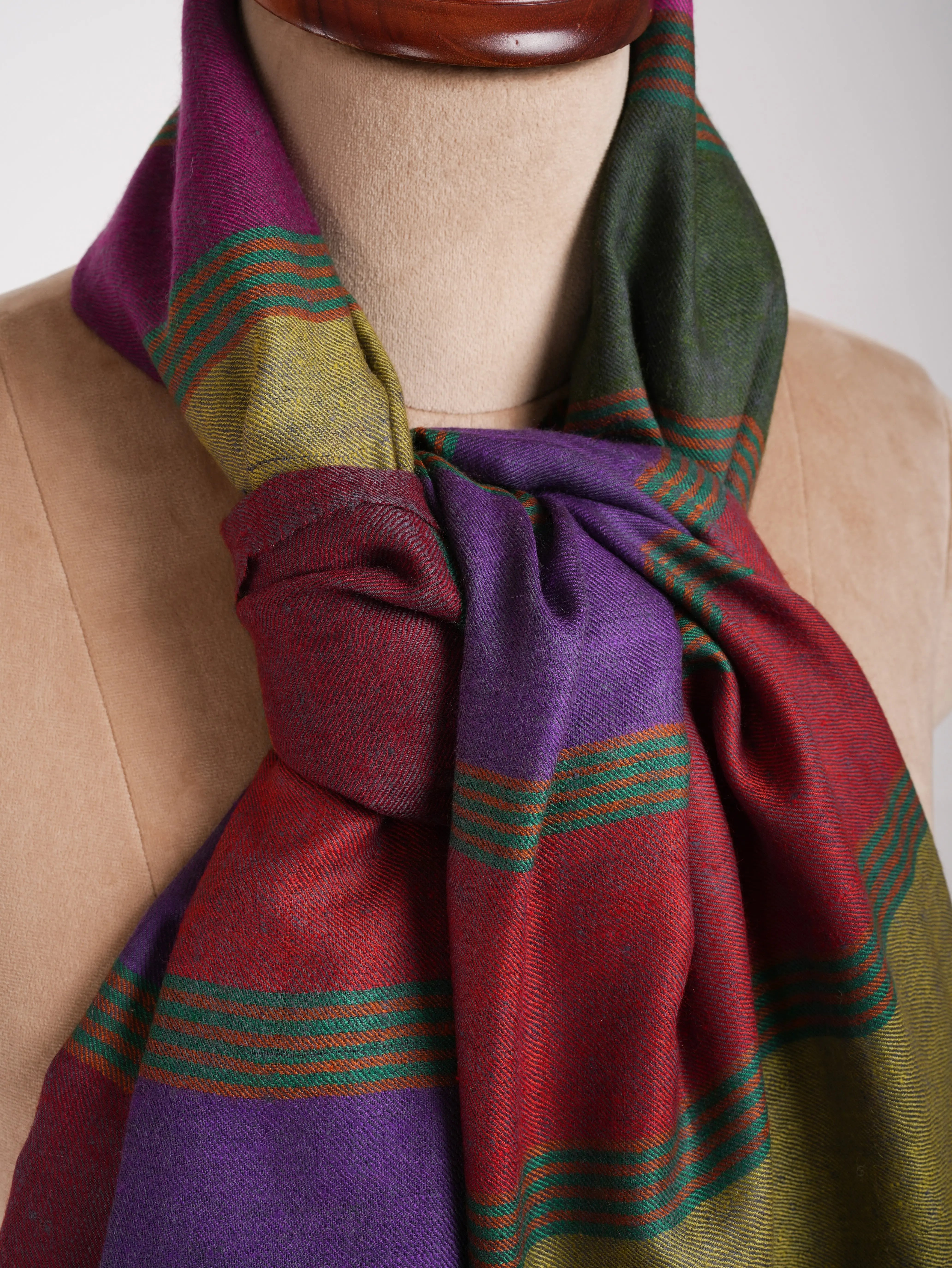 Magenta Dachi Handwoven Indian Pashmina Shawl Shahkaar