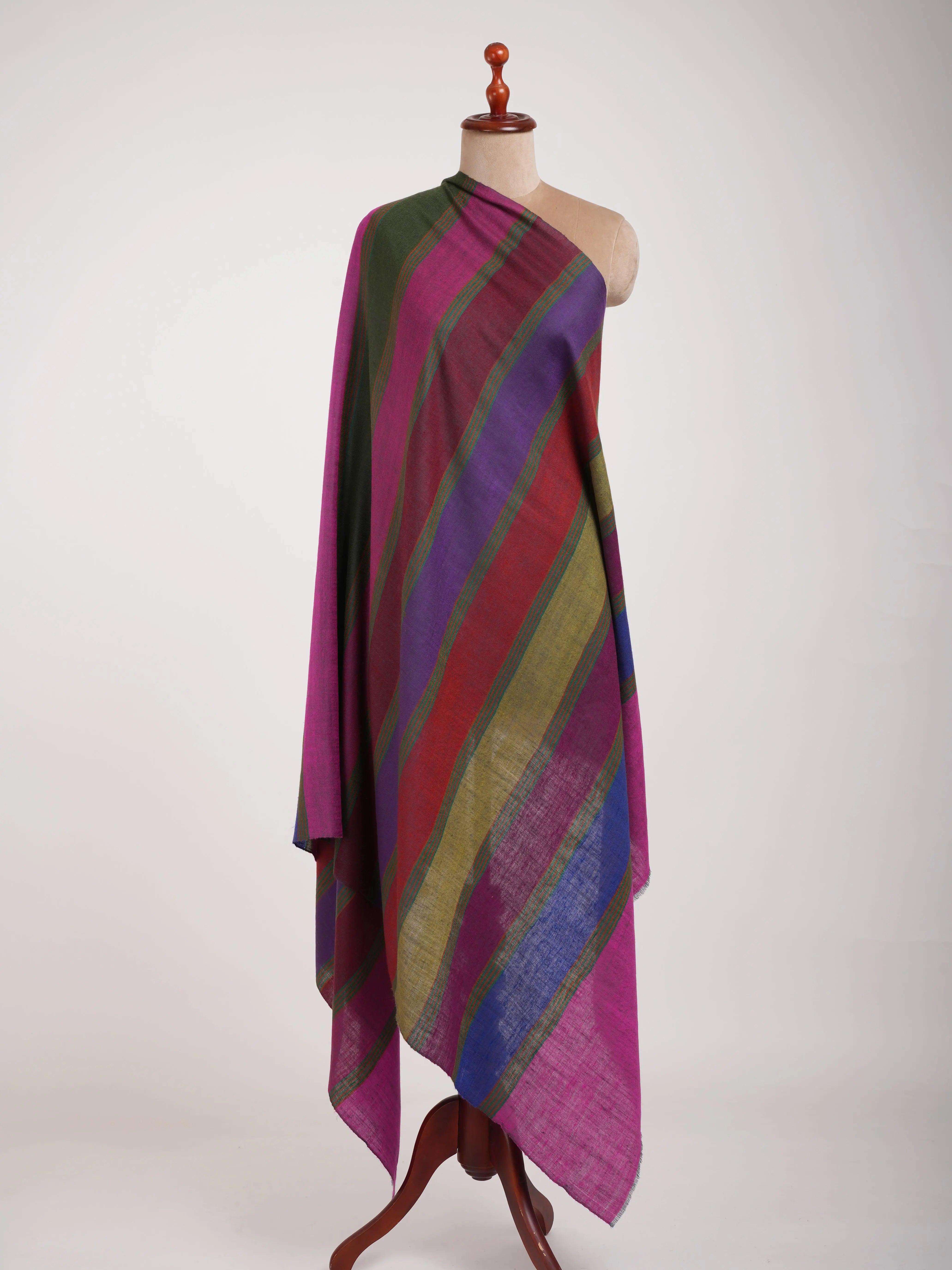 Magenta Dachi Handwoven Indian Pashmina Shawl Shahkaar