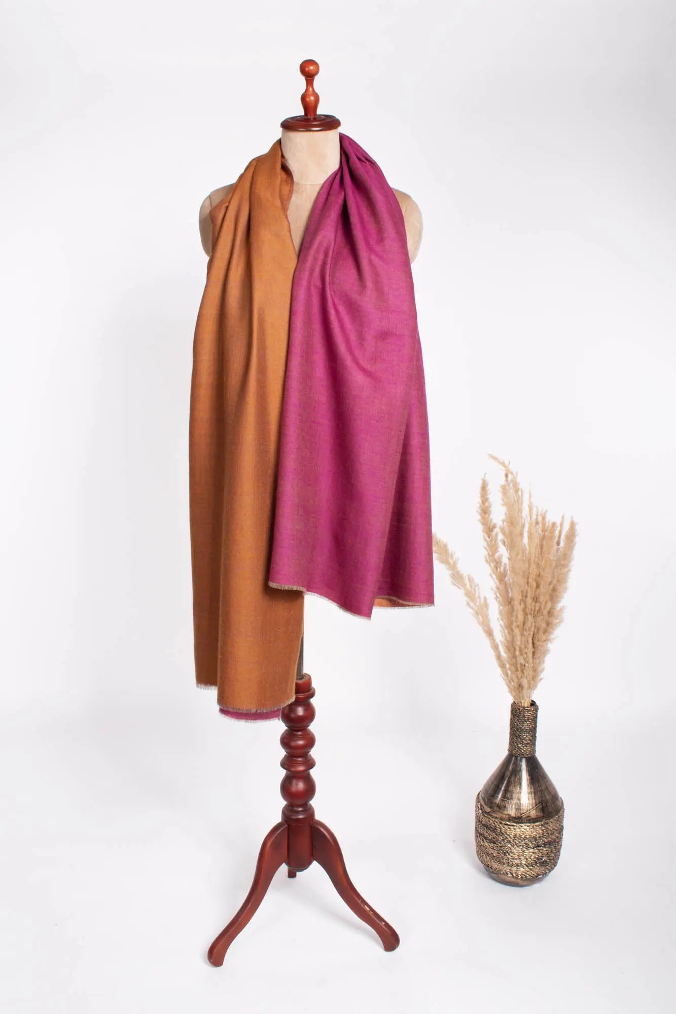 Magenta Orange Dual Shade Pashmina Shawl - BRENTWOOD Shahkaar