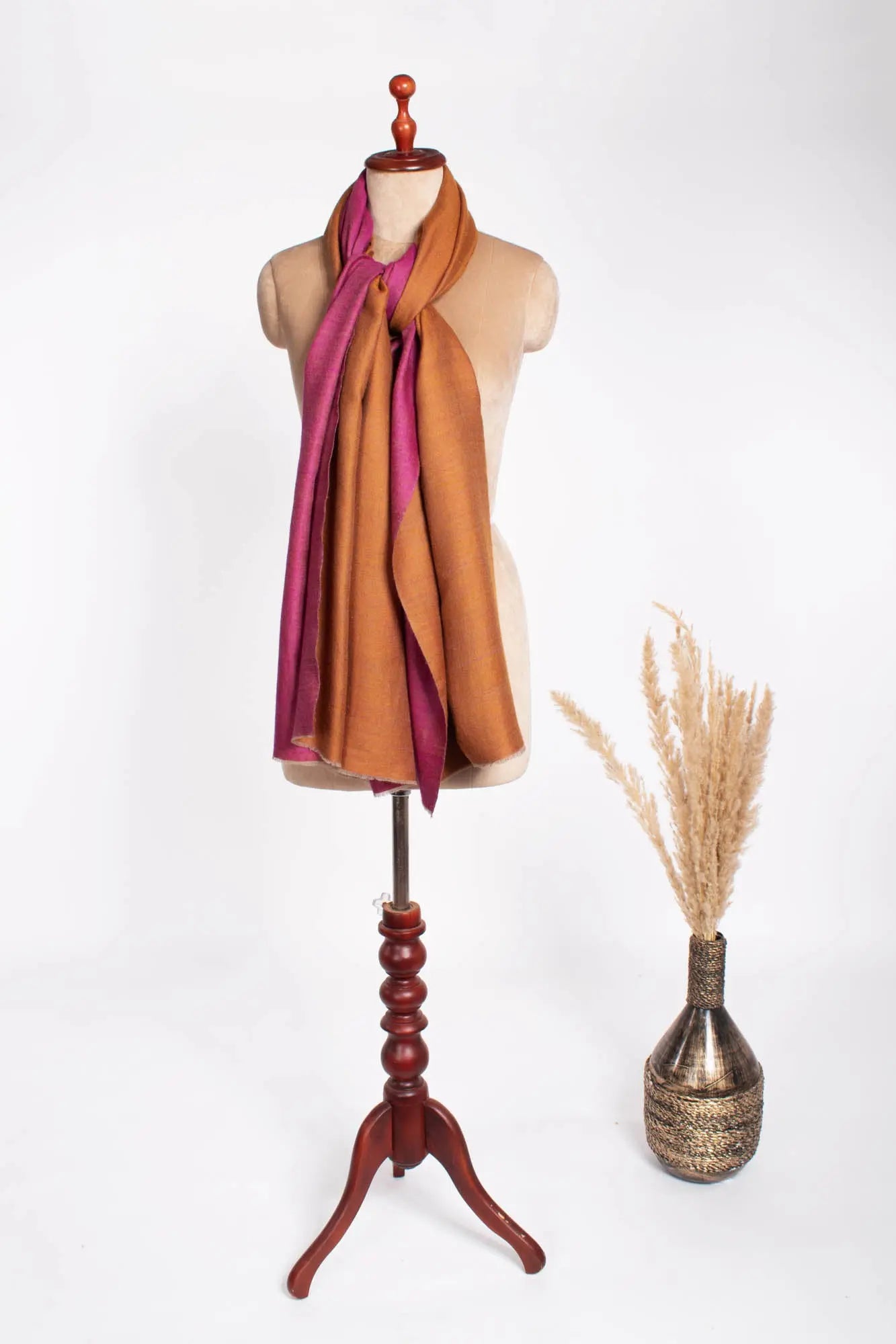 Magenta Orange Dual Shade Pashmina Shawl - BRENTWOOD Shahkaar
