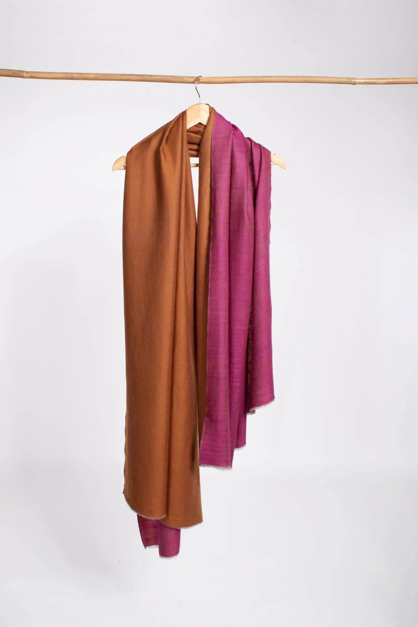 Magenta Orange Dual Shade Pashmina Shawl - BRENTWOOD Shahkaar